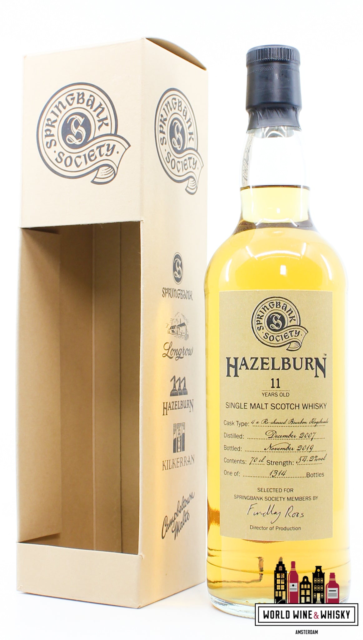 Hazelburn 11 Years Old 2007 2019 - Society Bottling - Springbank 54.2% (1 of 1314) - WORLD WINE WHISKY 