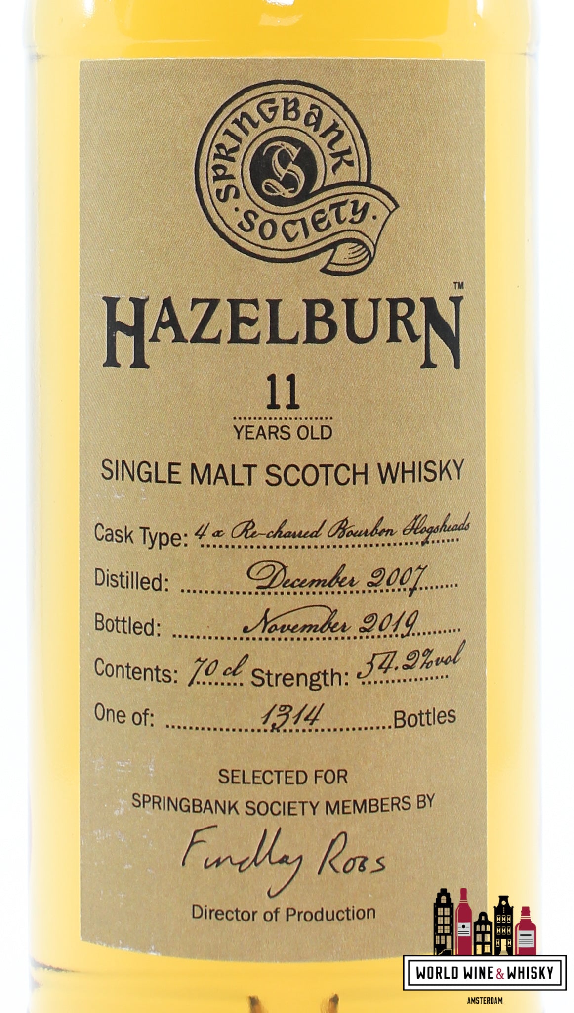 Hazelburn 11 Years Old 2007 2019 - Society Bottling - Springbank 54.2% (1 of 1314) - WORLD WINE WHISKY 