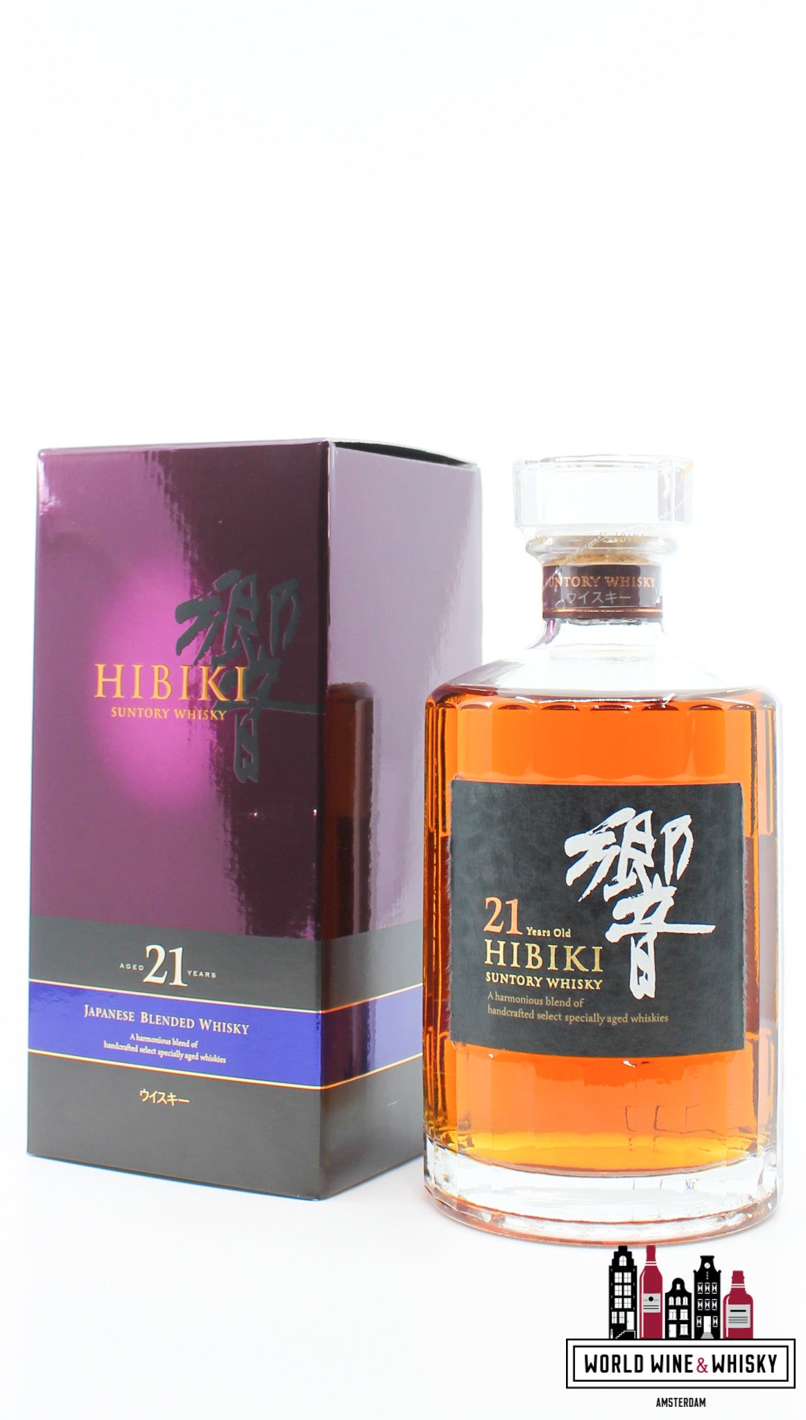 Hibiki 21 Years Old - Suntory Whisky 43% (in the purple box) - WORLD WINE WHISKY 
