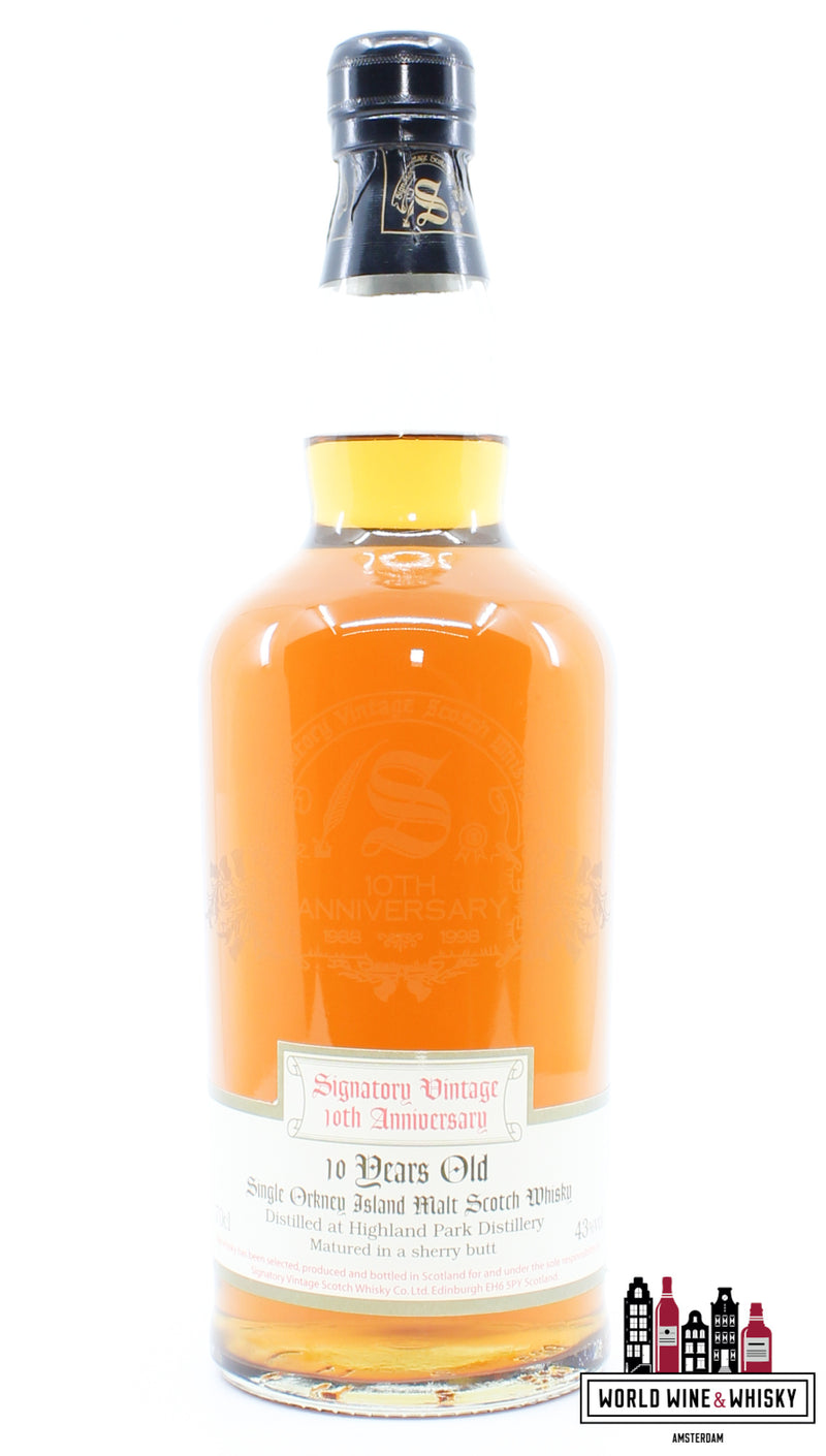 Highland Park 10 Years Old 1988 1998 - 10th Anniversary - Signatory Vintage 43% - WORLD WINE WHISKY 
