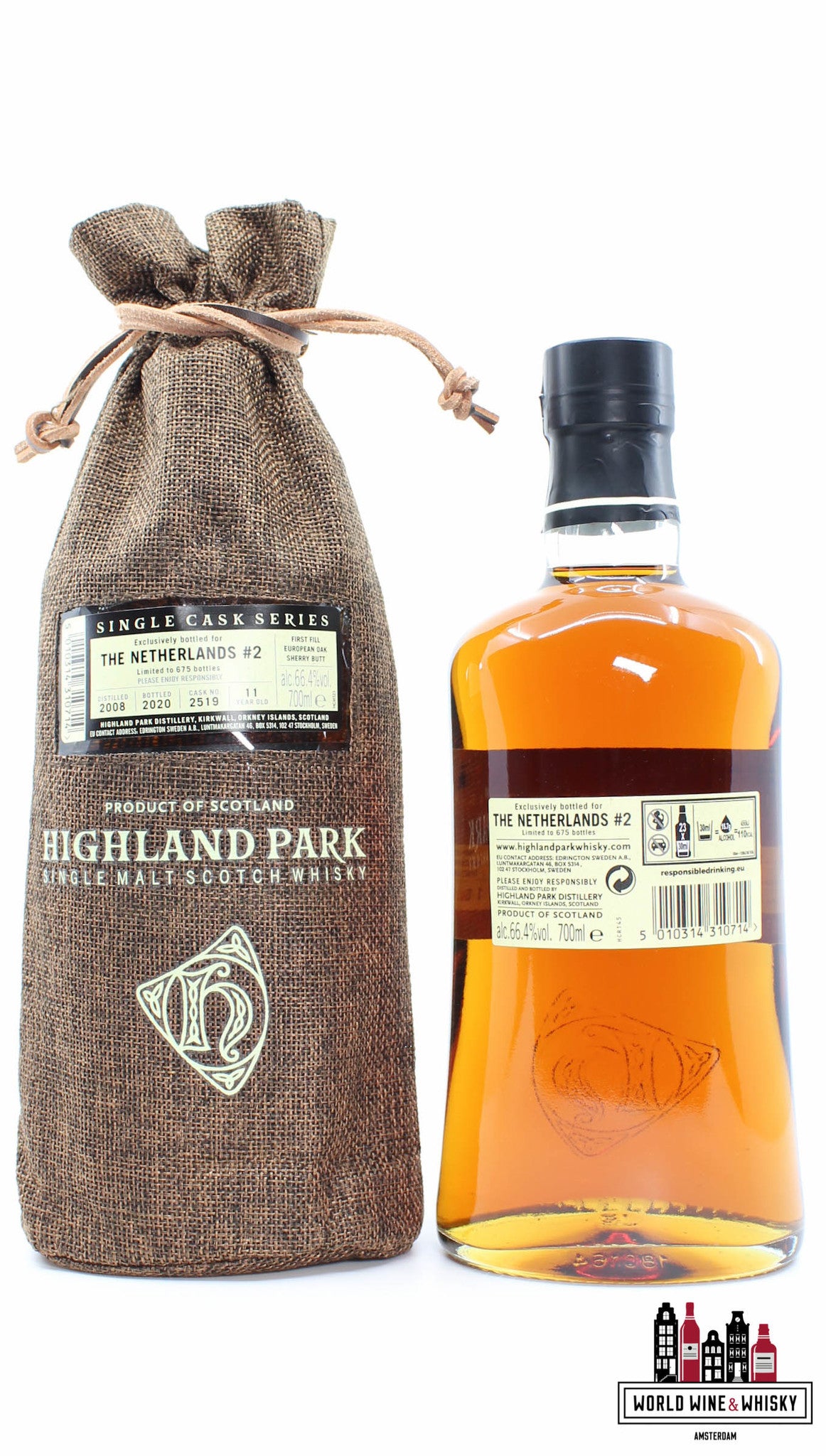 Highland Park 11 Years Old 2008 2020 - Cask 2519 - Bottled for The Netherlands #2 66.4% (1 of 675) - WORLD WINE WHISKY 