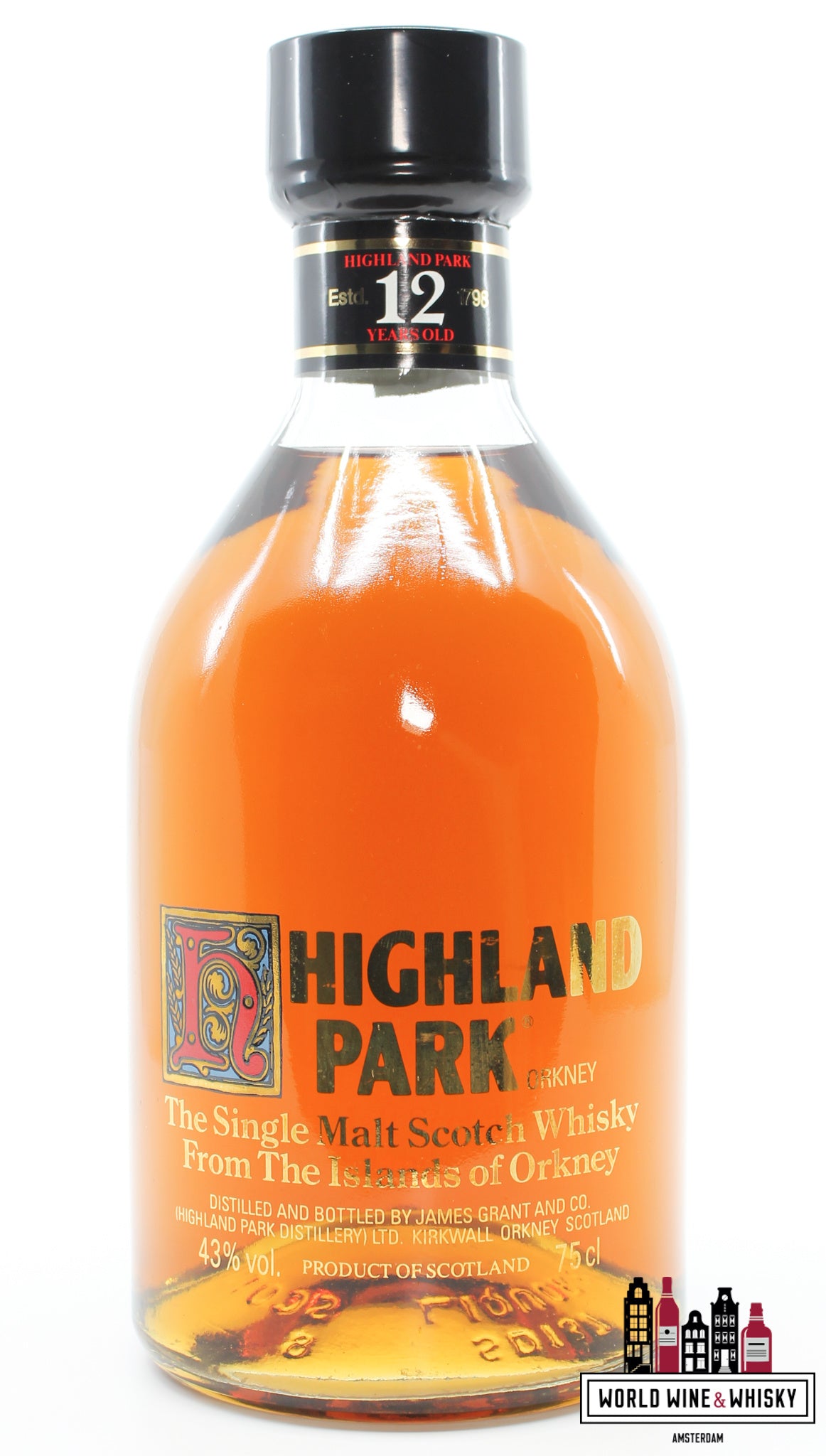 Highland Park 12 Years Old - Old Bottling 43% 750ml - WORLD WINE WHISKY 