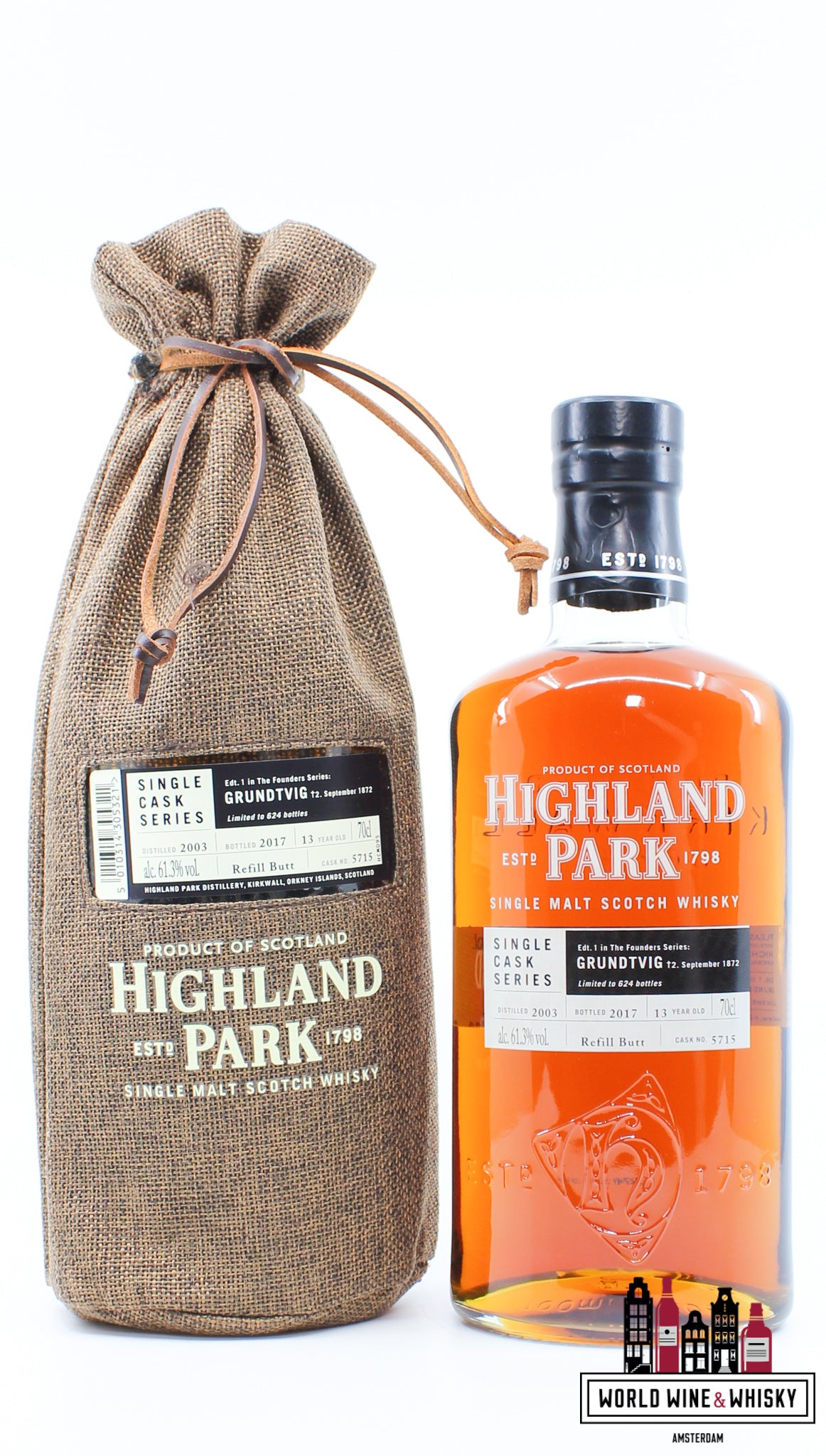 Highland Park 13 Years Old 2003 2017 - Cask 5715 - Single Cask Series - Grundtvig 61.3% (1 of 624) - WORLD WINE WHISKY 