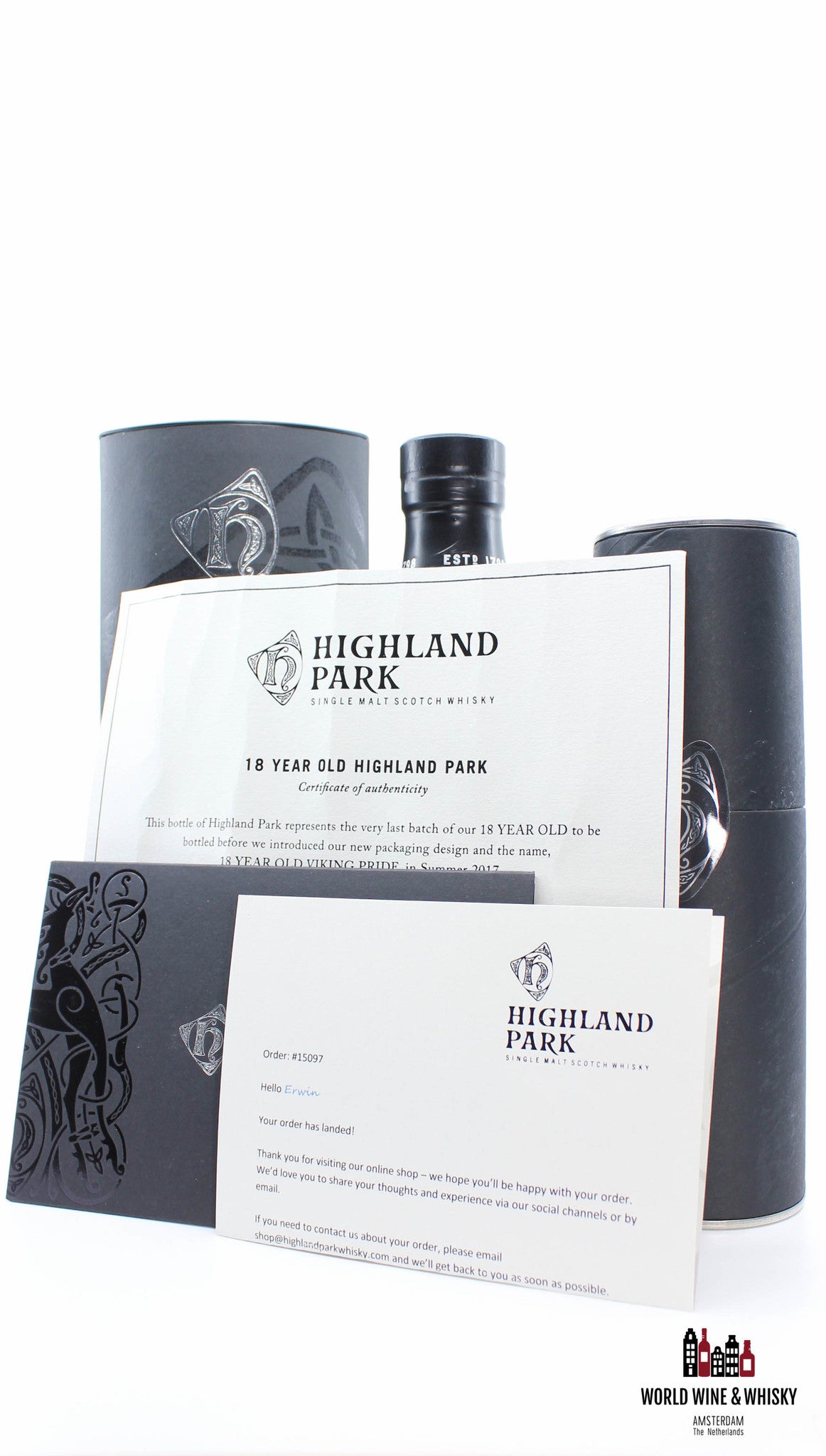 Highland Park 18 Years Old 2017 - Viking Pride signed (Gordon Motion & Max McFarlane) 43% (1 of 756) - WORLD WINE WHISKY 