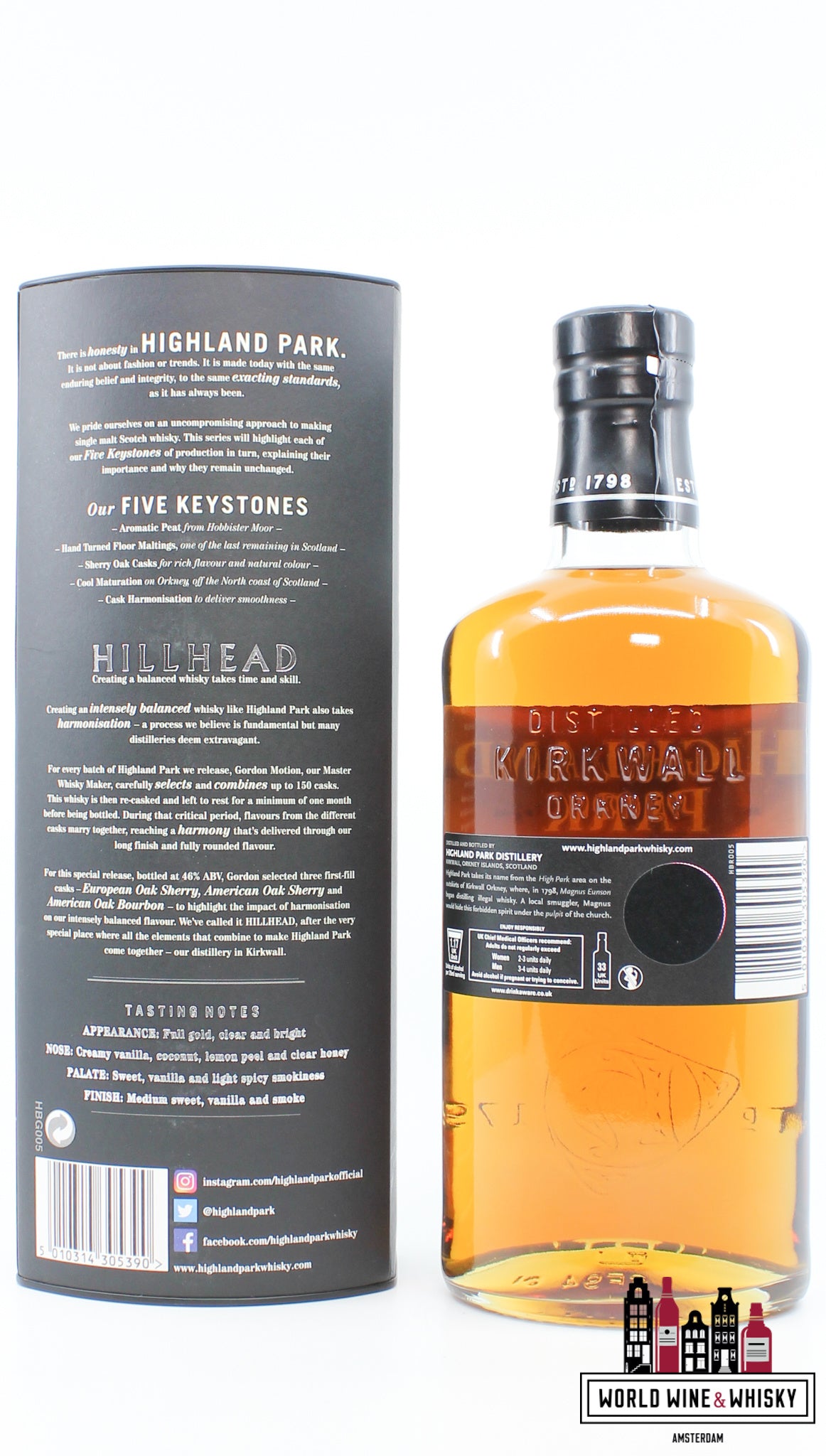 Highland Park 2018 Hillhead - The Keystones Series - Part Five 46% (1 of 1200) - WORLD WINE WHISKY 