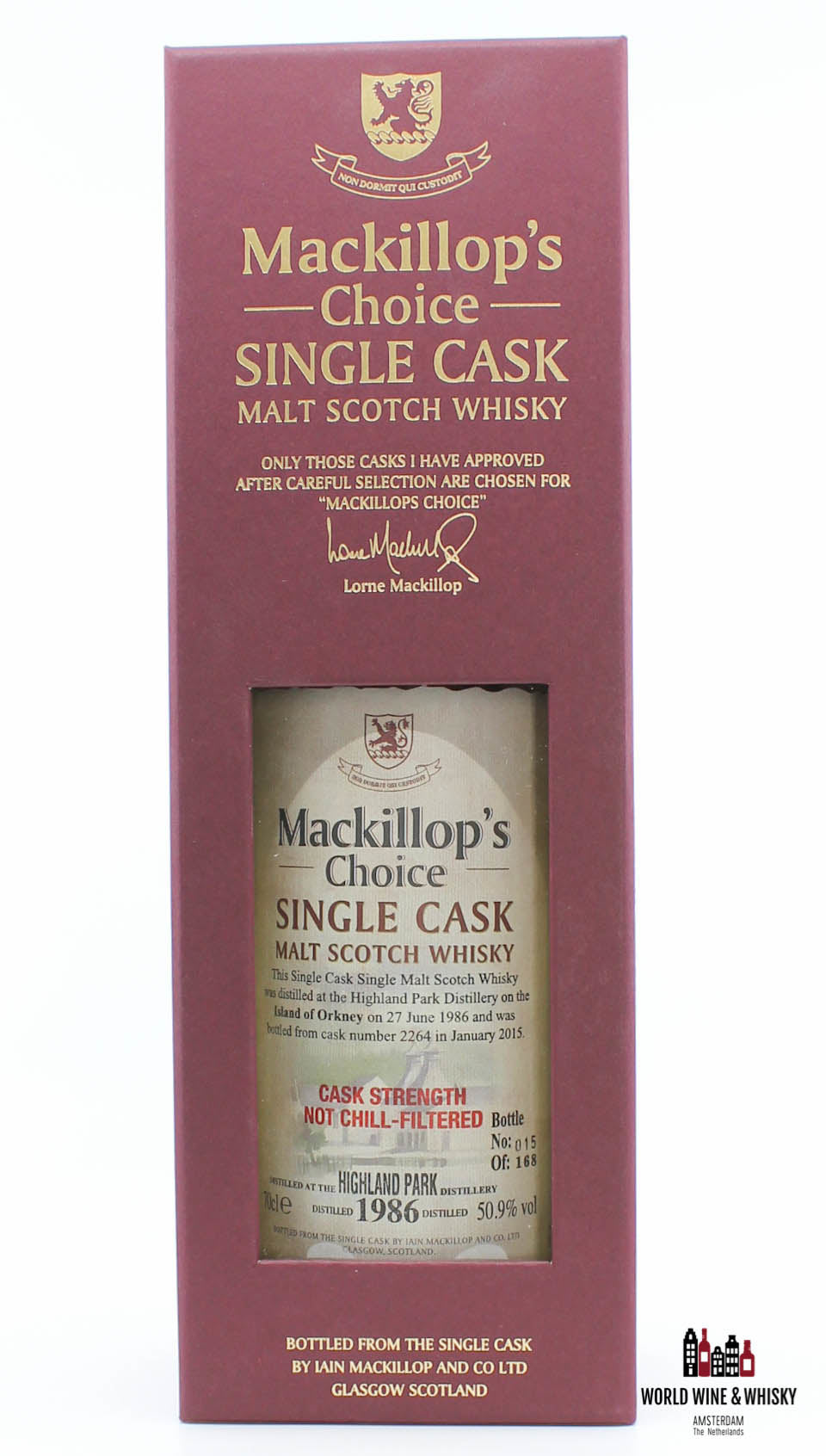 Highland Park 28 Years Old 1986 2015 Single Cask - Cask 2264 - Mackillop's Choice 50.9% (one of 168 bottles) - WORLD WINE WHISKY 