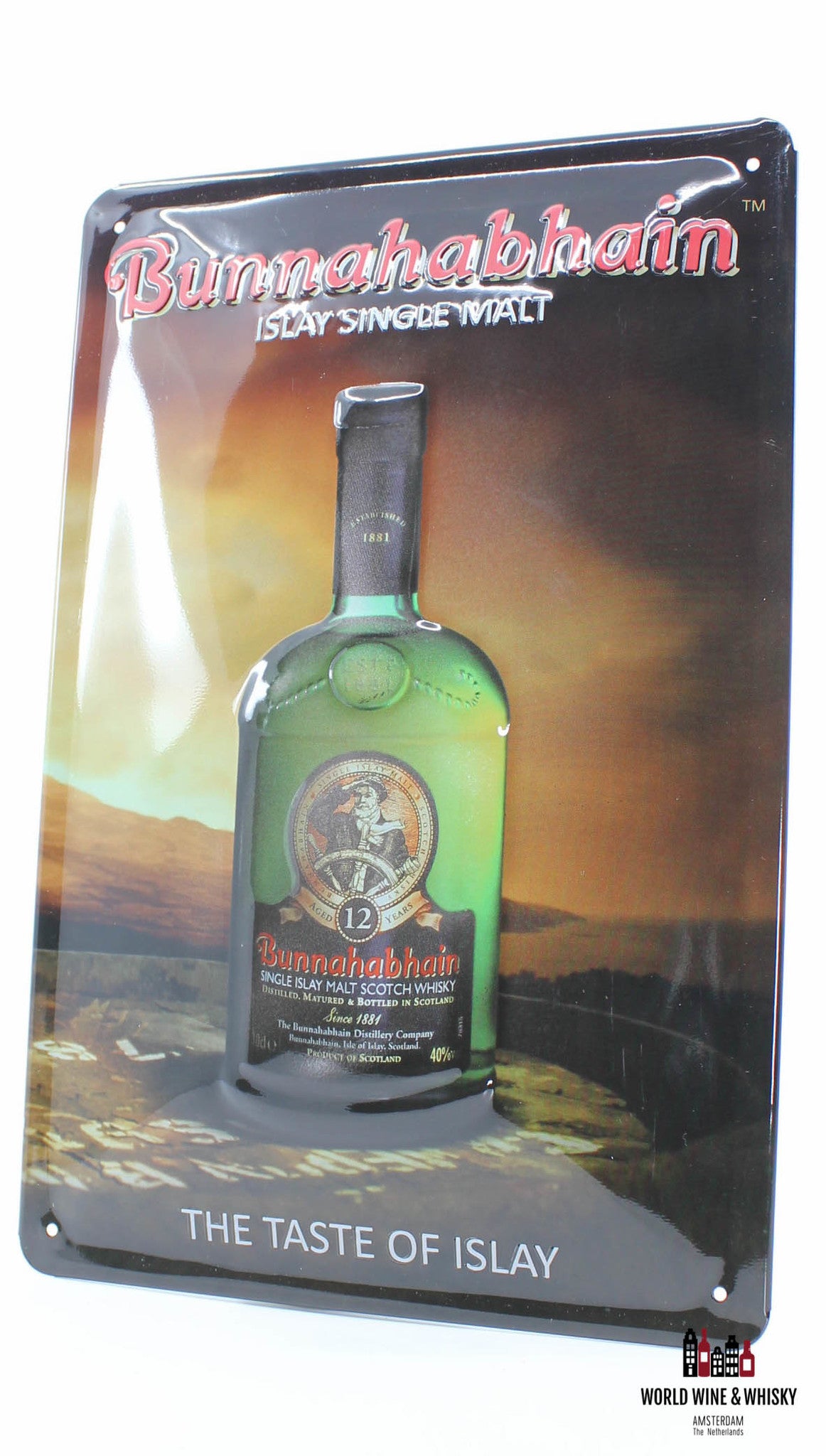 Iron Bunnahabhain billboard plate sign (12 Years Old - The Taste of Islay) - WORLD WINE WHISKY 