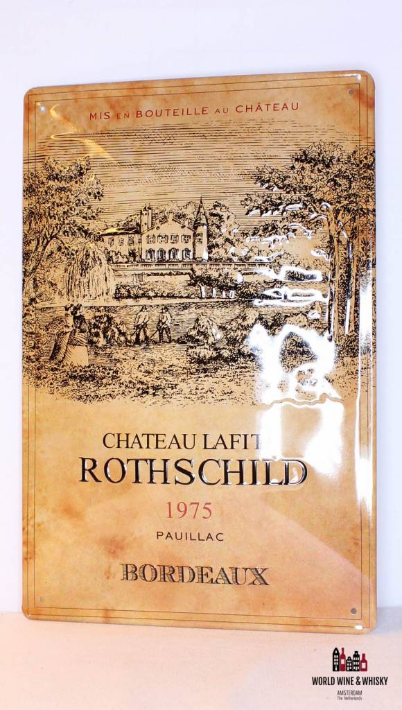 Iron Chateau Lafite Rothschild 1975 billboard plate sign - WORLD WINE WHISKY 