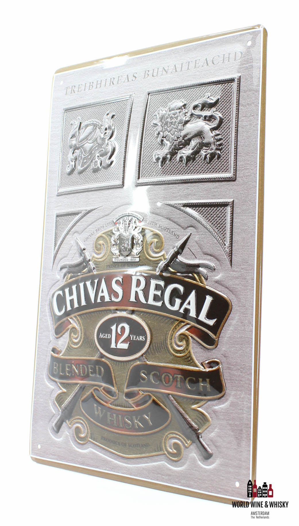 Iron Chivas Regal 12 Years Old Billboard Plate Sign - Blended Scotch Whisky - WORLD WINE WHISKY 