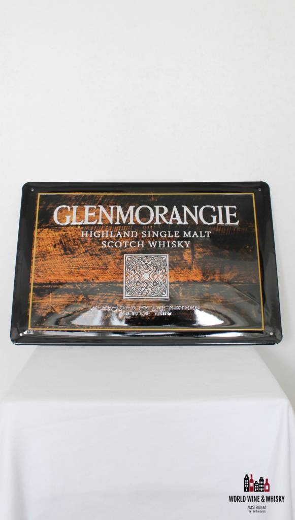 Iron Glenmorangie billboard plate sign - WORLD WINE WHISKY 