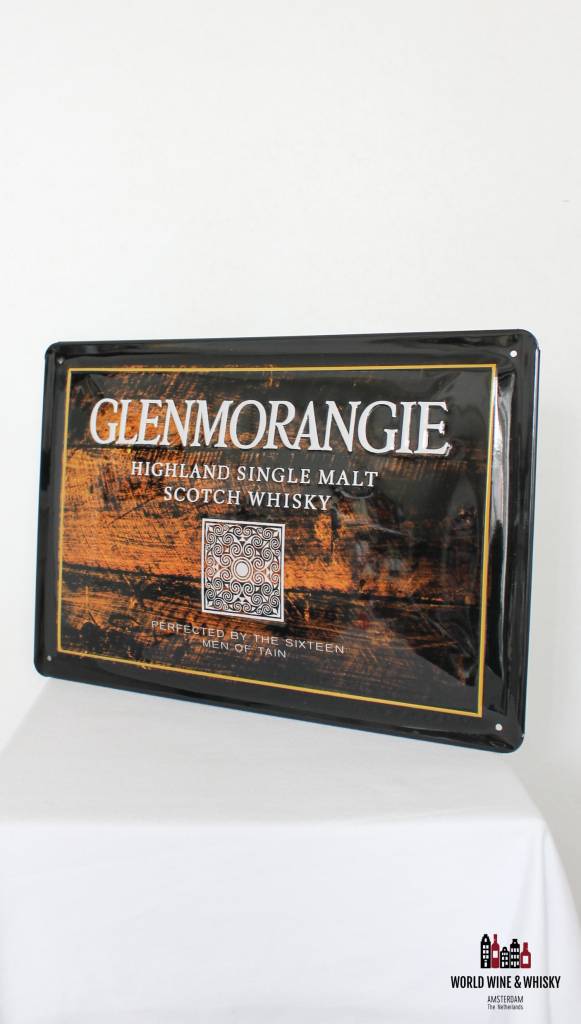 Iron Glenmorangie billboard plate sign - WORLD WINE WHISKY 