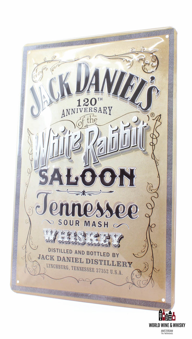 Iron Jack Daniel's Billboard Plate Sign - 120th Anniversary - White Rabbit Saloon - WORLD WINE WHISKY 