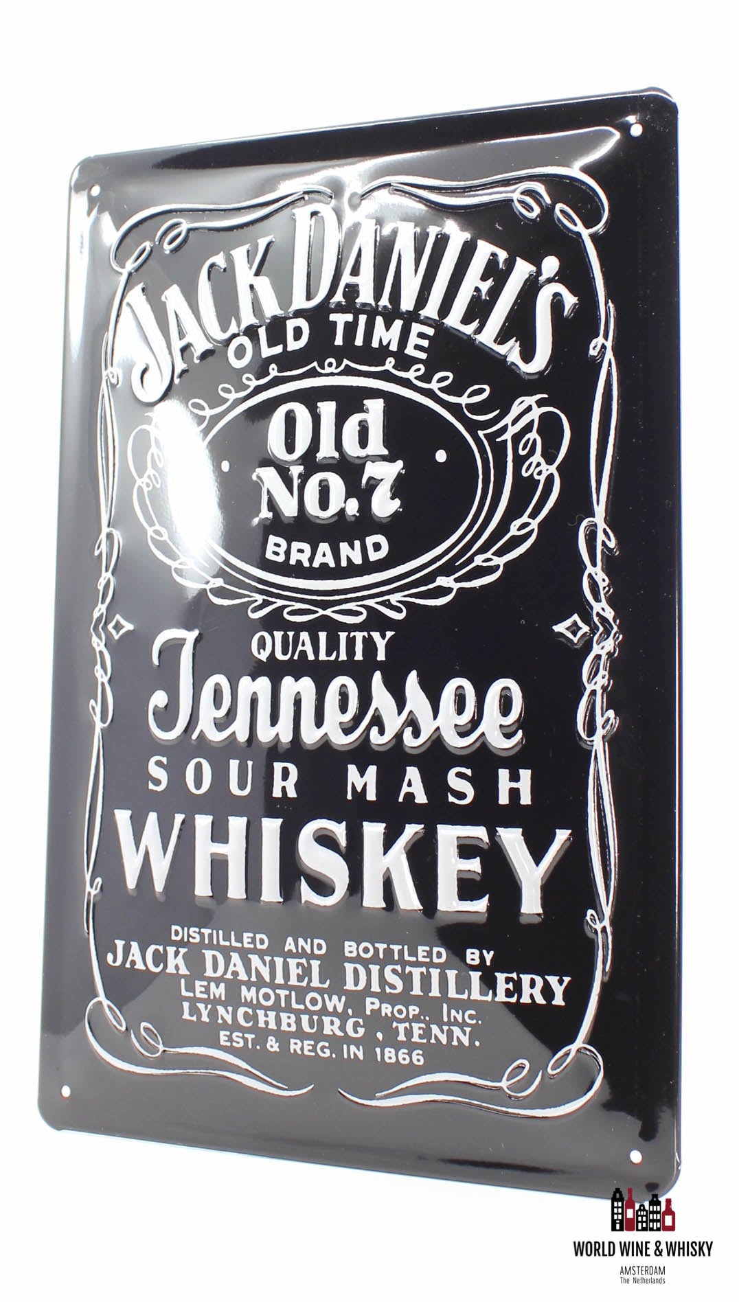 Iron Jack Daniel's Billboard Plate Sign - Old Time - Old No.7 Brand - WORLD WINE WHISKY 