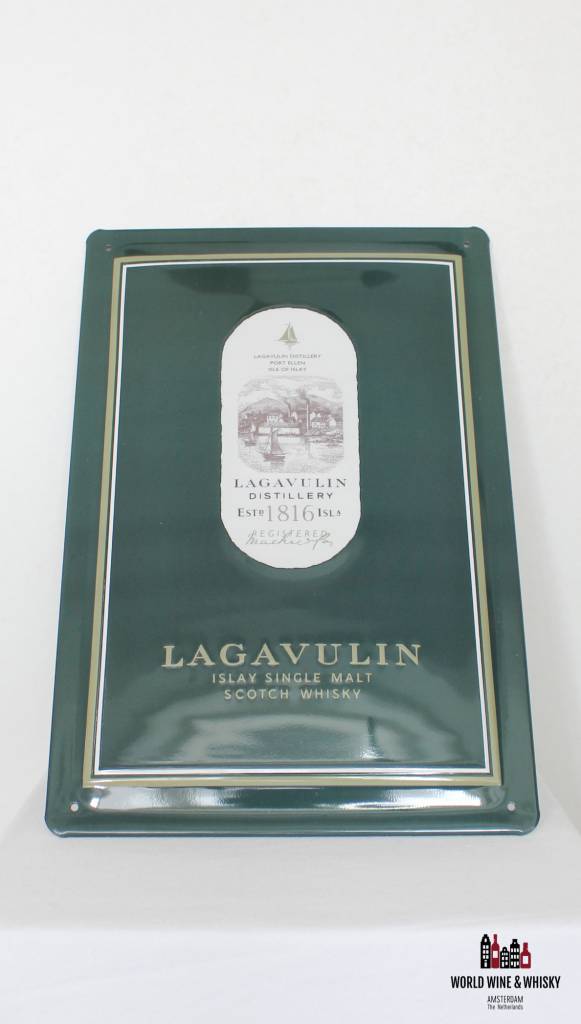 Iron Lagavulin billboard plate sign - WORLD WINE WHISKY 