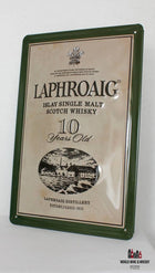 Iron Laphroaig billboard plate sign - WORLD WINE WHISKY 