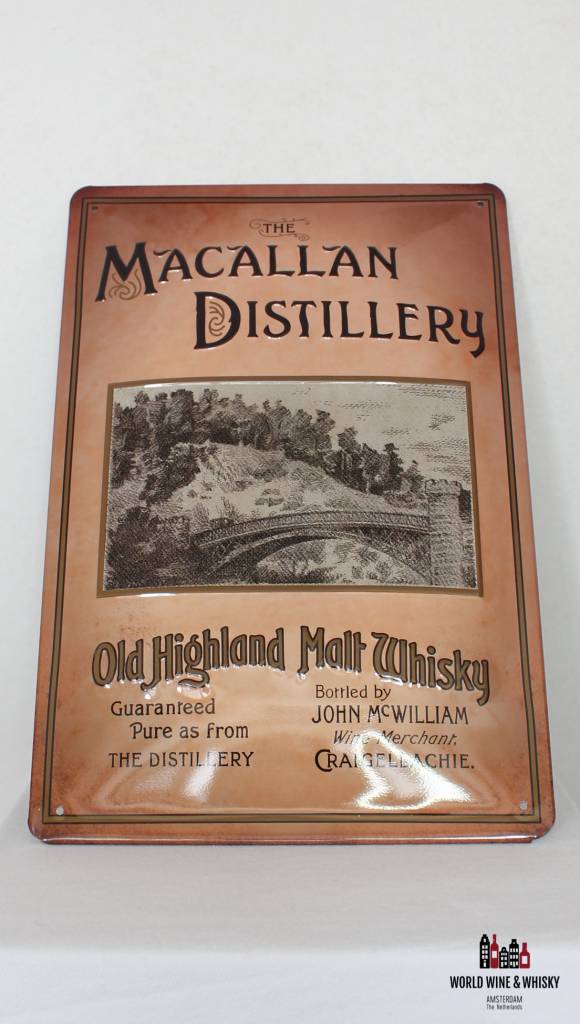 Iron Macallan billboard plate sign - WORLD WINE WHISKY 