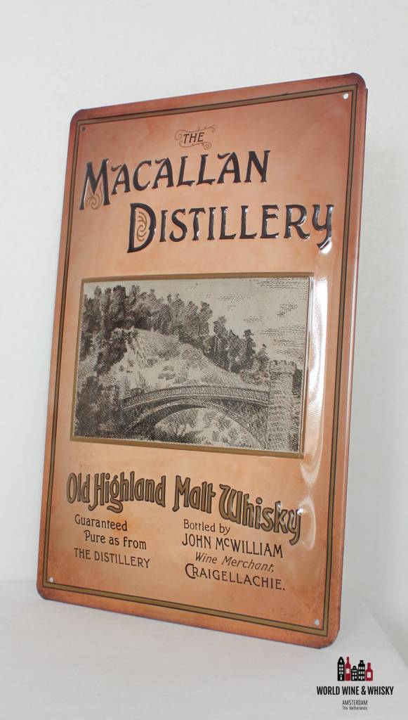 Iron Macallan billboard plate sign - WORLD WINE WHISKY 