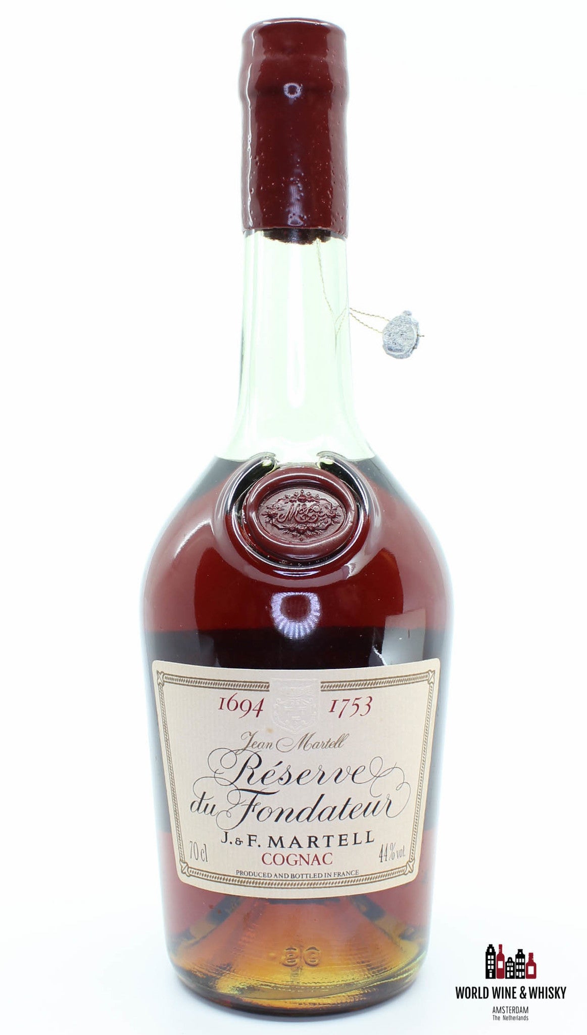 J & F Martell 1694 1753 Reserve du Fondateur Cognac 44% (Jean Martell) - WORLD WINE WHISKY 