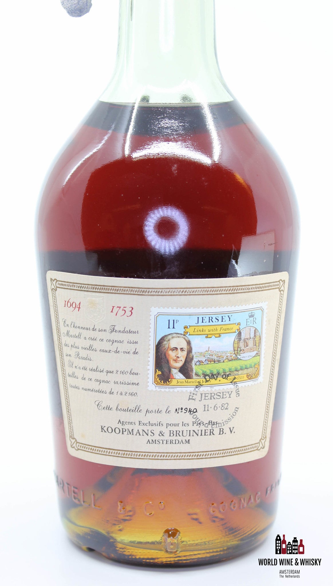 J & F Martell 1694 1753 Reserve du Fondateur Cognac 44% (Jean Martell) - WORLD WINE WHISKY 