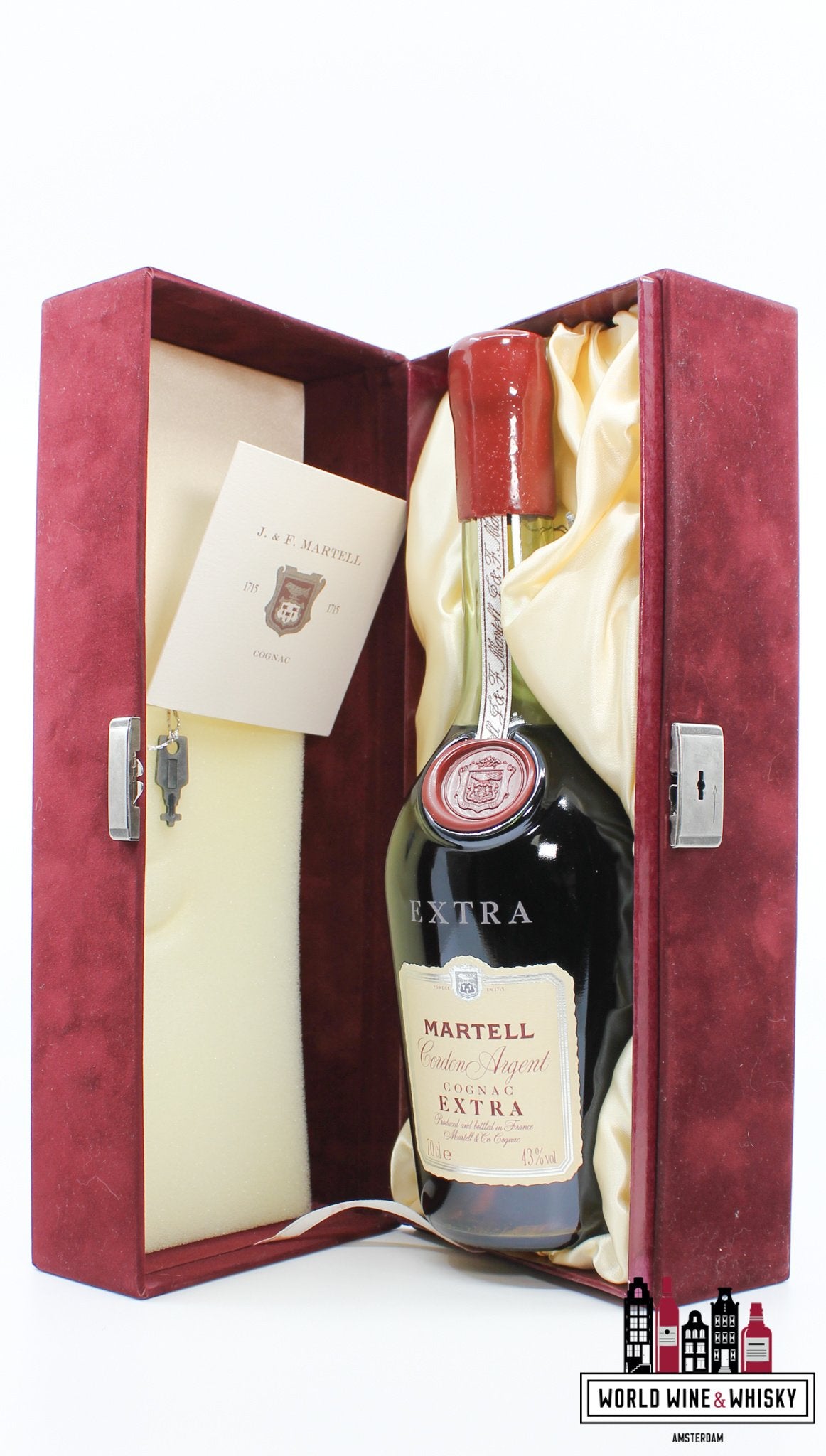 J & F Martell Cordon Argent Cognac Extra 43% (Bottled in the 80s