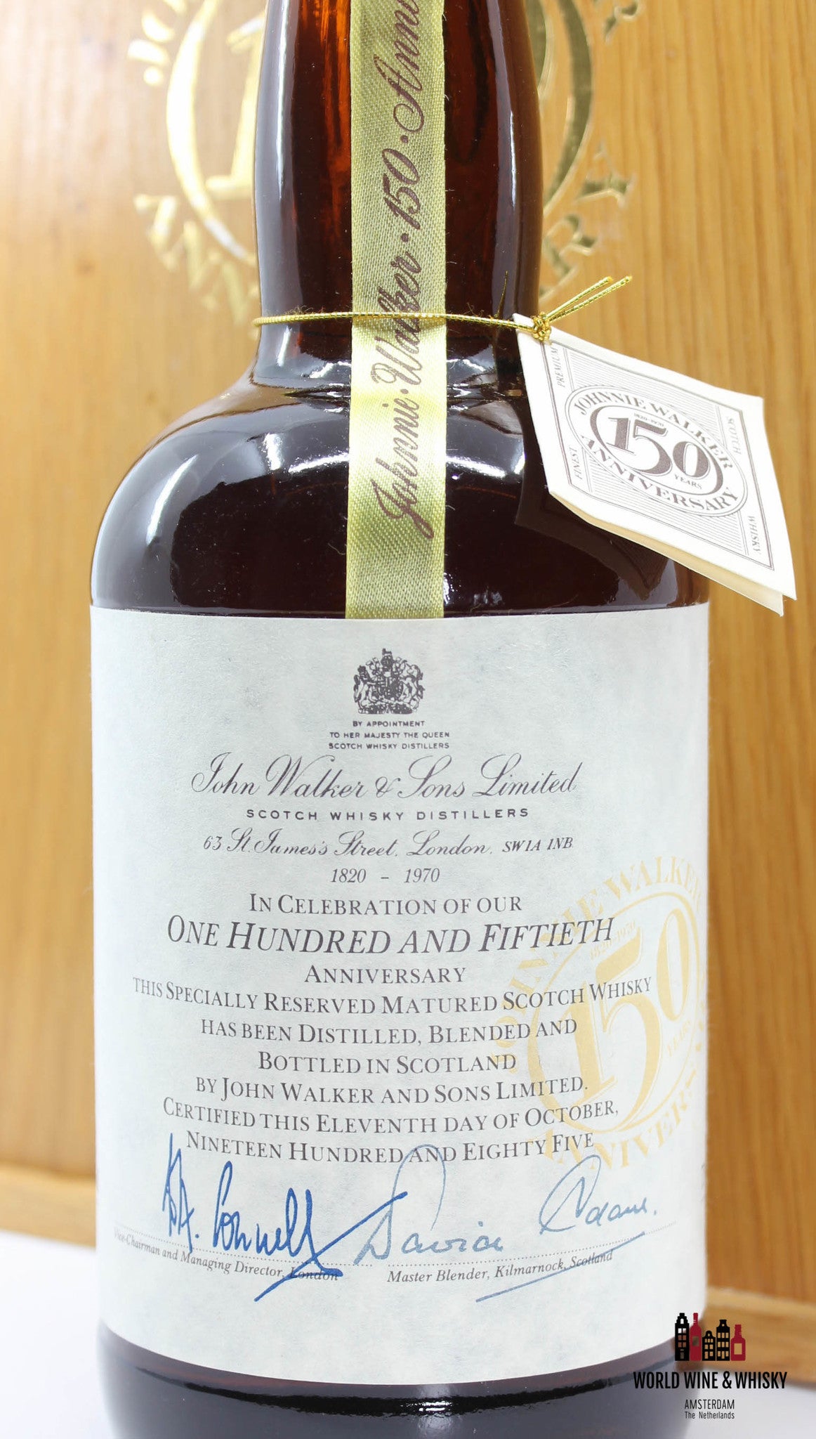 Johnnie Walker 150th Anniversary (1820-1970) - Bottled 1985 43% 750ml - WORLD WINE WHISKY 