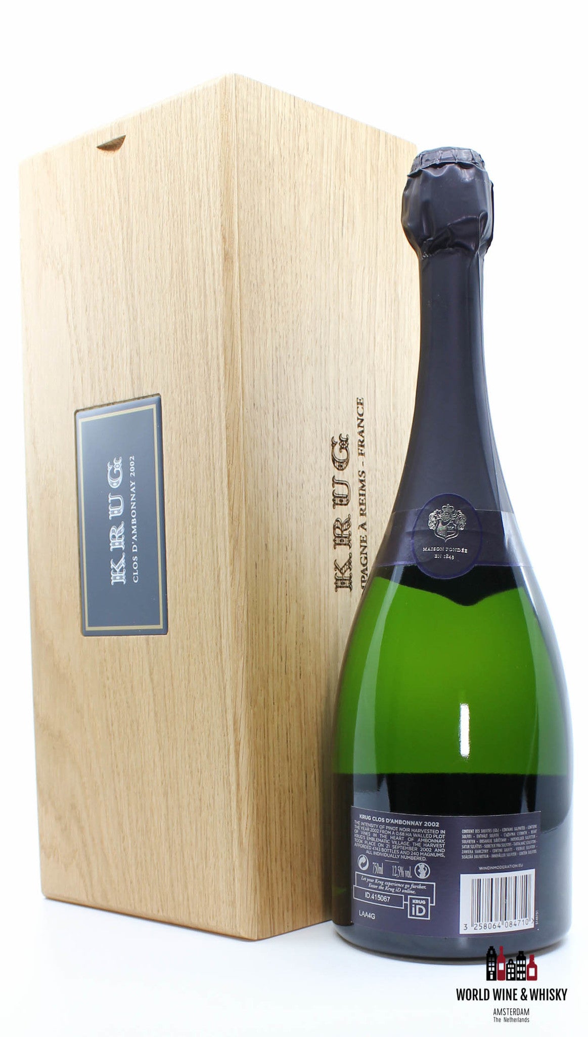 Krug Clos D'Ambonnay 2002 Brut Blanc de Noirs Champagne (100 Decanter Points) - WORLD WINE WHISKY 
