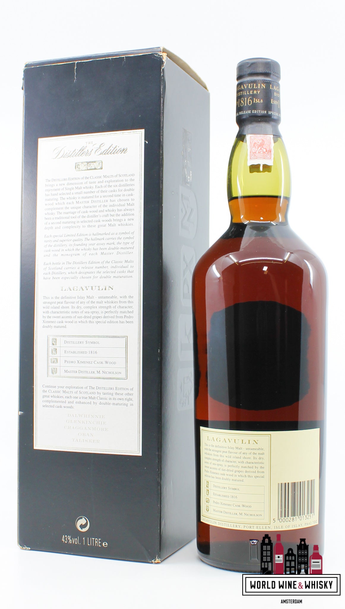 Lagavulin 18 Years Old 1979 1997 - The Distillers Edition - lgv. 4/463 43% 1 Litre - WORLD WINE WHISKY 