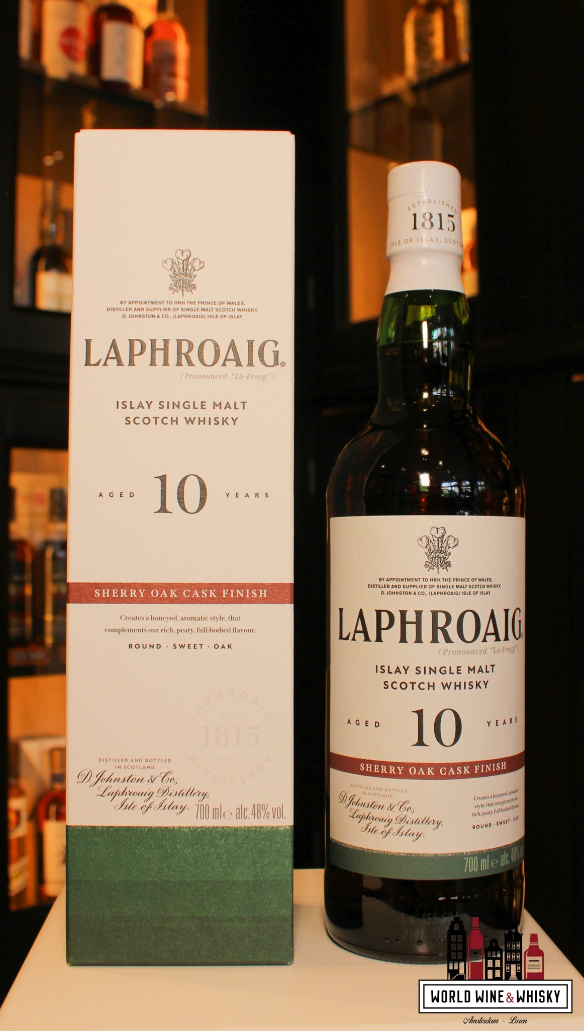 Laphroaig 10 Years Oak -  Sherry Oak Cask Finish 48% - WORLD WINE WHISKY 