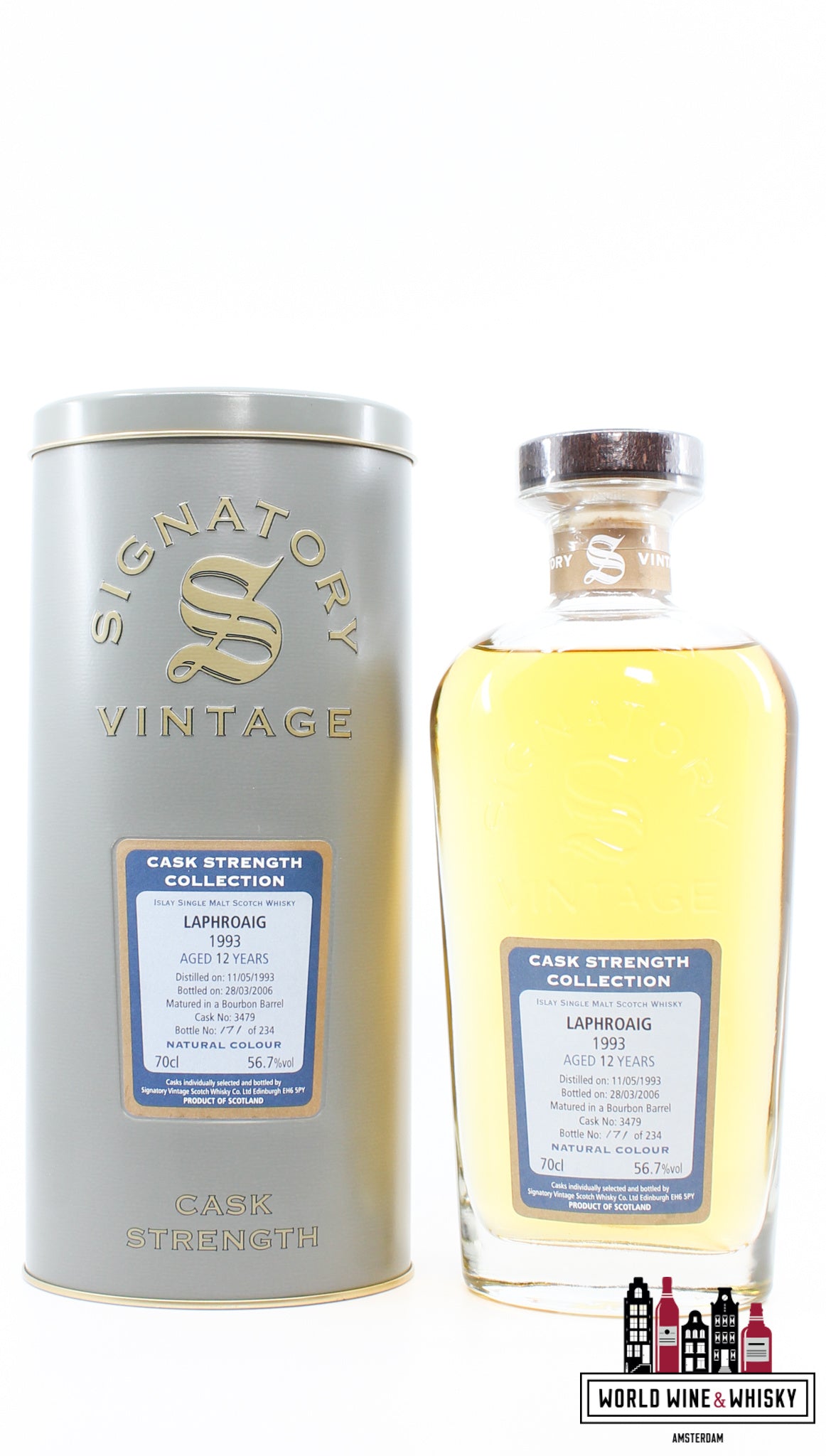 Laphroaig 12 Years Old 1993 2006 - Cask Strength Collection - Signatory Vintage - Cask 3479 56.7% (1 Of 234) - WORLD WINE WHISKY 