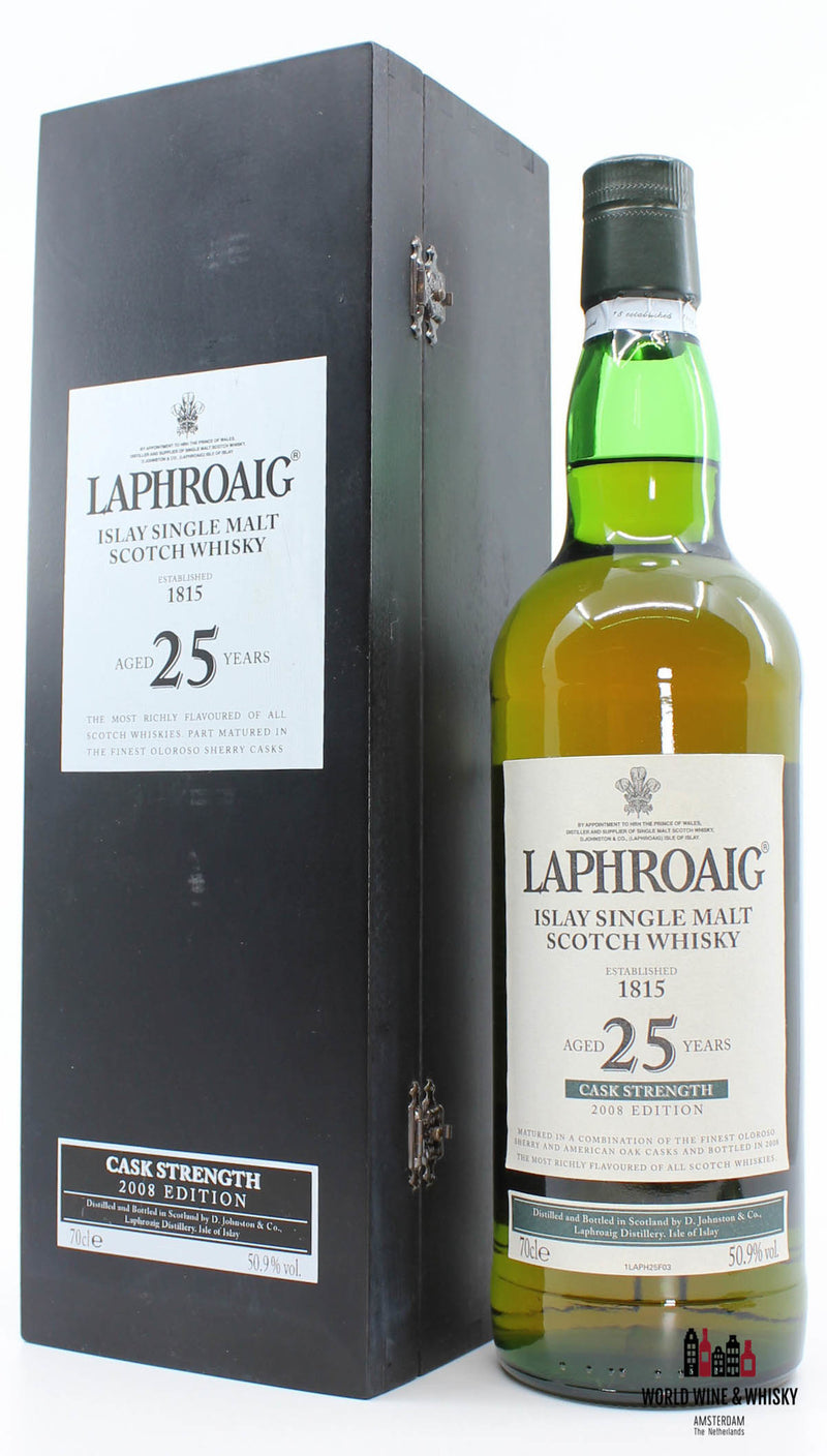 Laphroaig 25 Years Old 1983 2008 Cask Strength Edition 50.9% - WORLD WINE WHISKY 