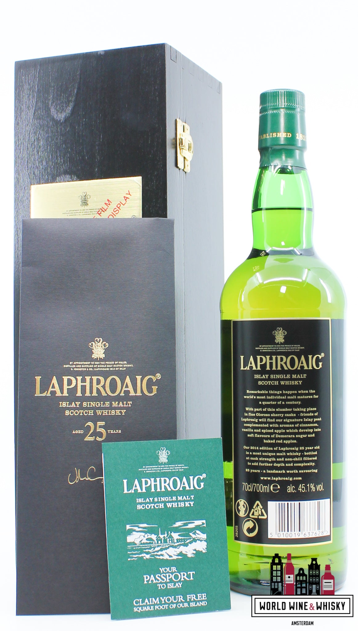 Laphroaig 25 Years Old - 2014 Cask Strength Edition 45.1% - WORLD WINE WHISKY 