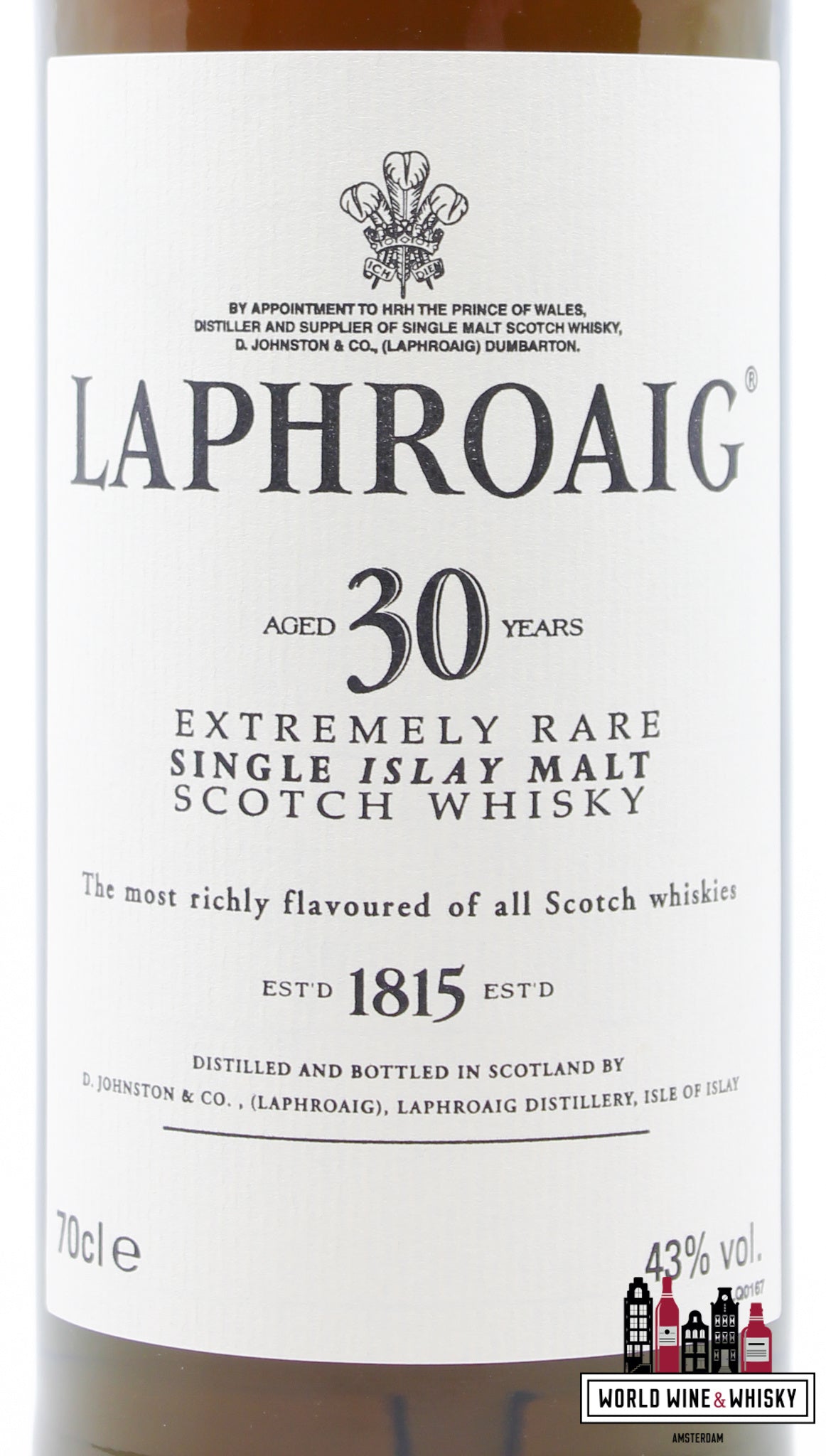 Laphroaig 30 Years Old 1975 2006 - Extremely Rare 43% 700ml - WORLD WINE WHISKY 
