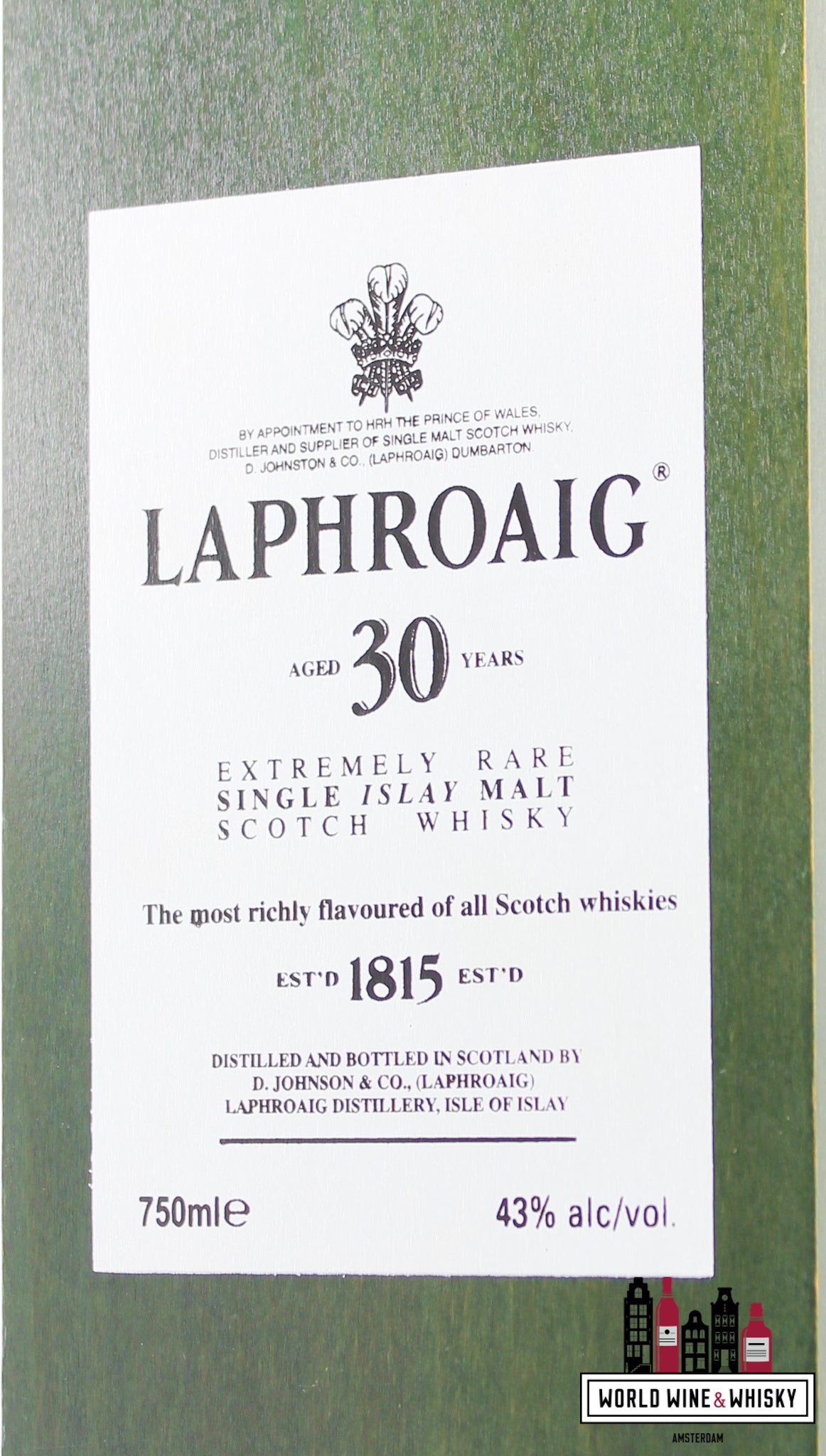 Laphroaig 30 Years Old 1975 2006 - Extremely Rare 43% 700ml - WORLD WINE WHISKY 
