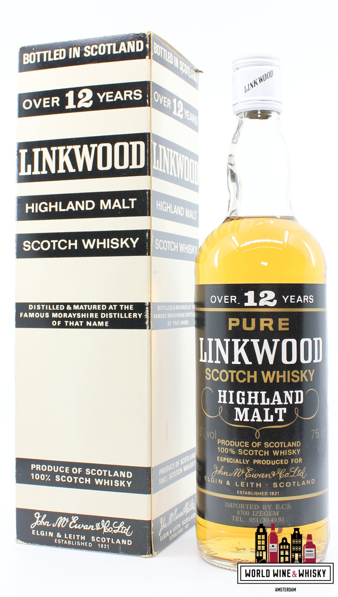 Linkwood 12 Years Old 1980 - Pure Scotch Whisky - Old Bottling 43% 750ml - WORLD WINE WHISKY 