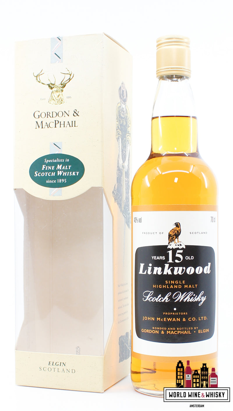 Linkwood 15 Years Old - Licensed Bottling - Gordon & MacPhail 40% (old bottling) - WORLD WINE WHISKY 