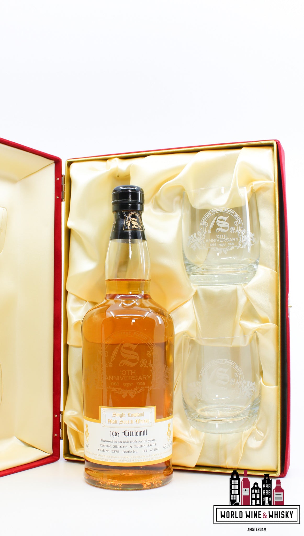 Littlemill 32 Years Old 1965 1998 - 10th Anniversary - Signatory Vintage - Cask 5275 49.1% (1 of 192) - WORLD WINE WHISKY 