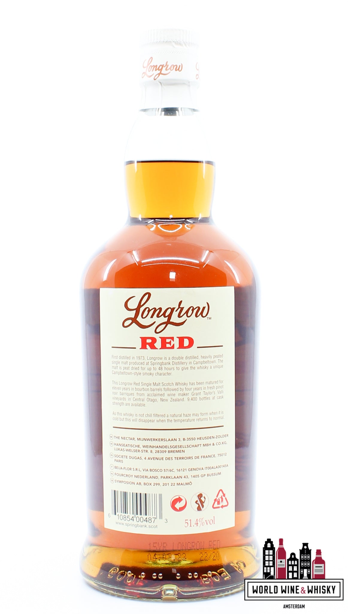 Longrow Red 15 Years Old 2022 - Pinot Noir Cask Matured (Springbank) 51.4% (1 of 9400) - WORLD WINE WHISKY 