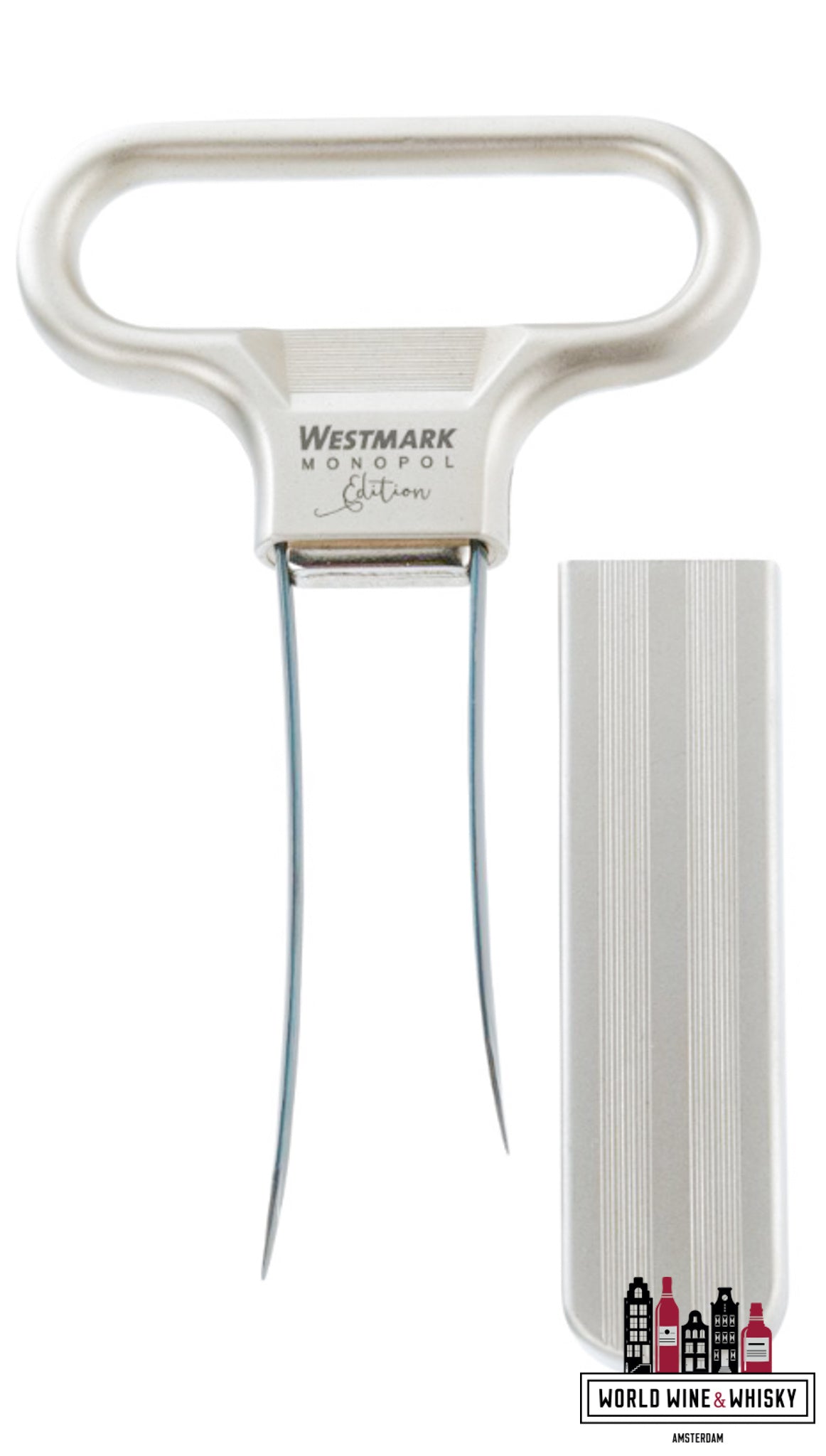 Luxurious wine bottle opener and corker »Ah-So« Westmark Monopol Edition (satin-finish exclusive) - WORLD WINE WHISKY 