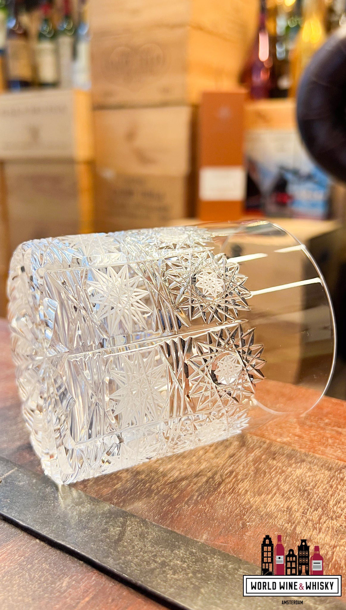 Luxury Crystal whisky and whiskey glasses - set of 6 glasses (Handmade and hand cut) - WORLD WINE WHISKY 