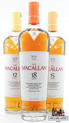 Macallan 12, 15 and 18 Years Old 2023 - Colour Collection (set of three bottles) - WORLD WINE WHISKY 