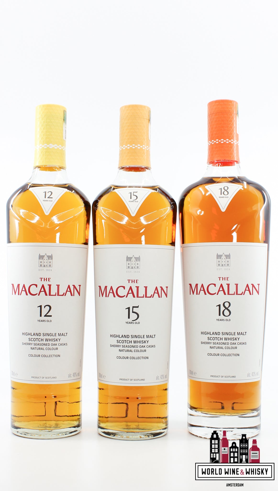 Macallan 12, 15 and 18 Years Old 2023 - The Colour Collection