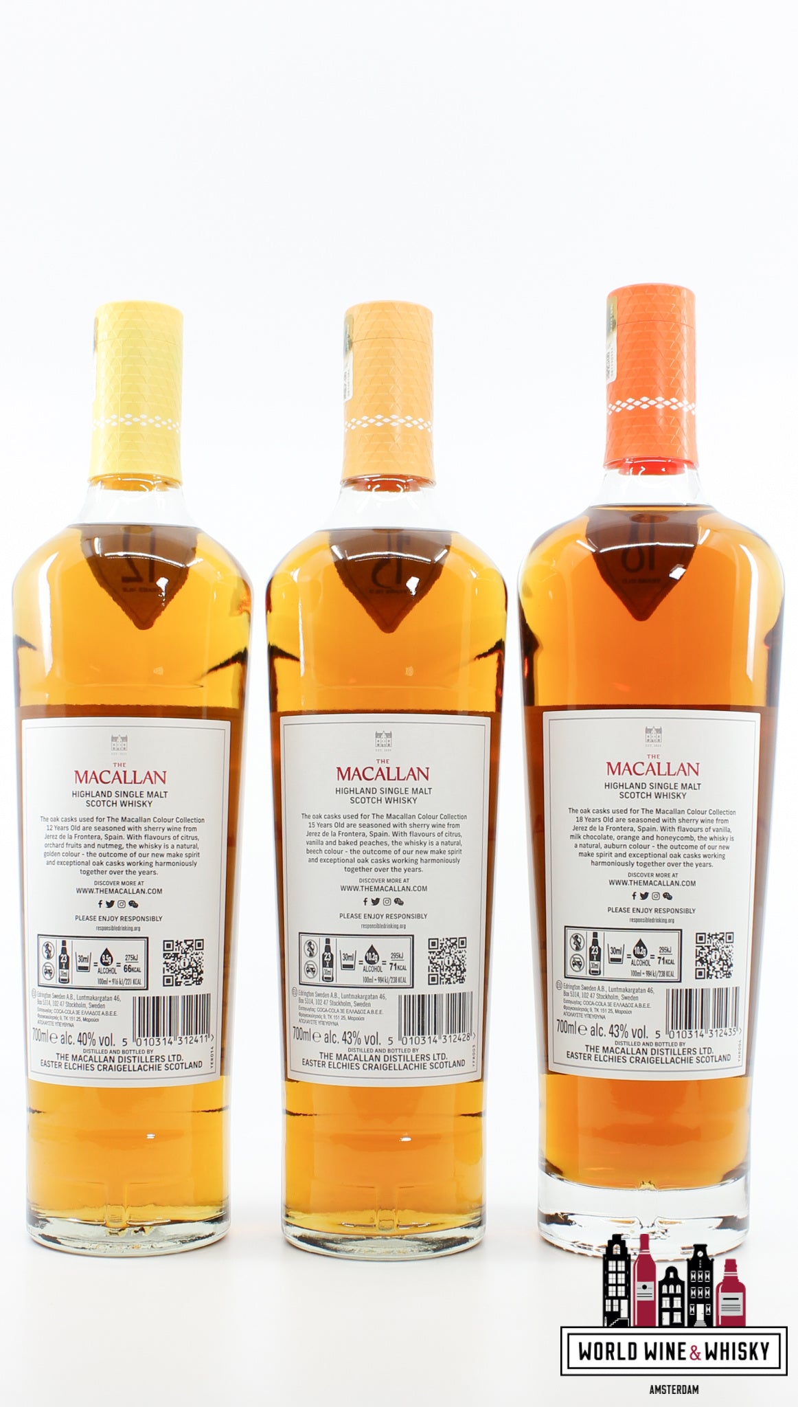 Macallan 12, 15 and 18 Years Old 2023 - The Colour Collection