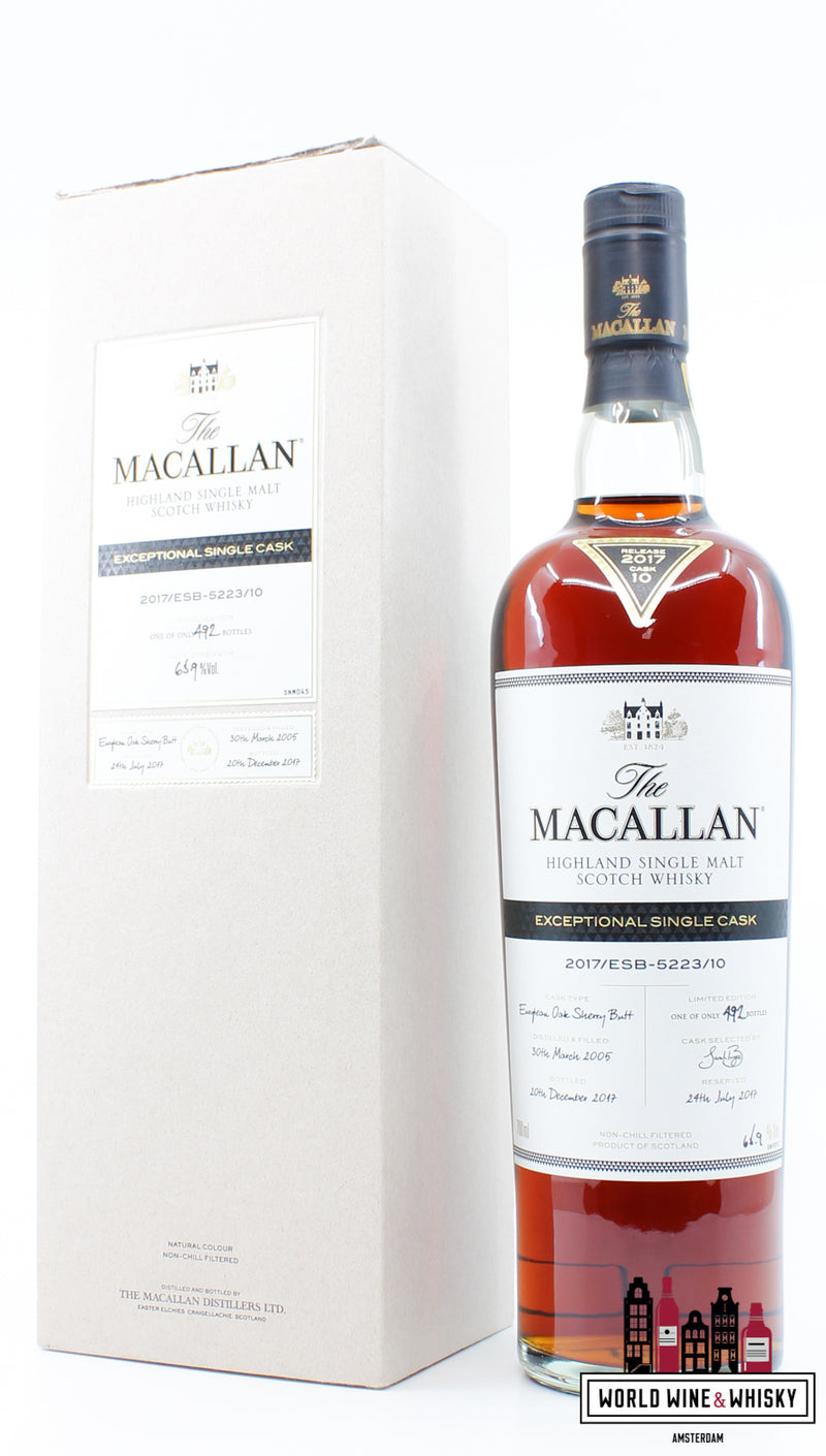 Macallan 12 Years Old 2005 2017 - Exceptional Single Cask 2017/ESB-5223/10 - Cask 5223 65.9% (1 of 492) - WORLD WINE WHISKY 