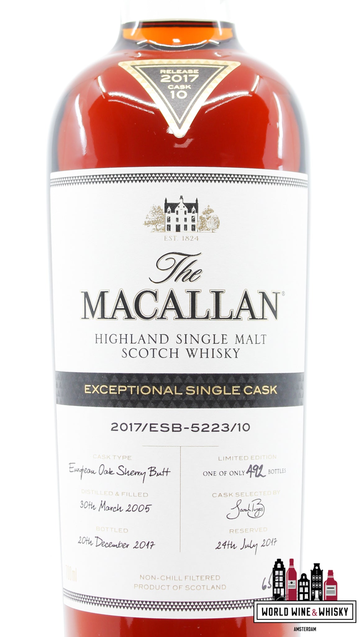 Macallan 12 Years Old 2005 2017 - Exceptional Single Cask 2017/ESB-5223/10 - Cask 5223 65.9% (1 of 492) - WORLD WINE WHISKY 