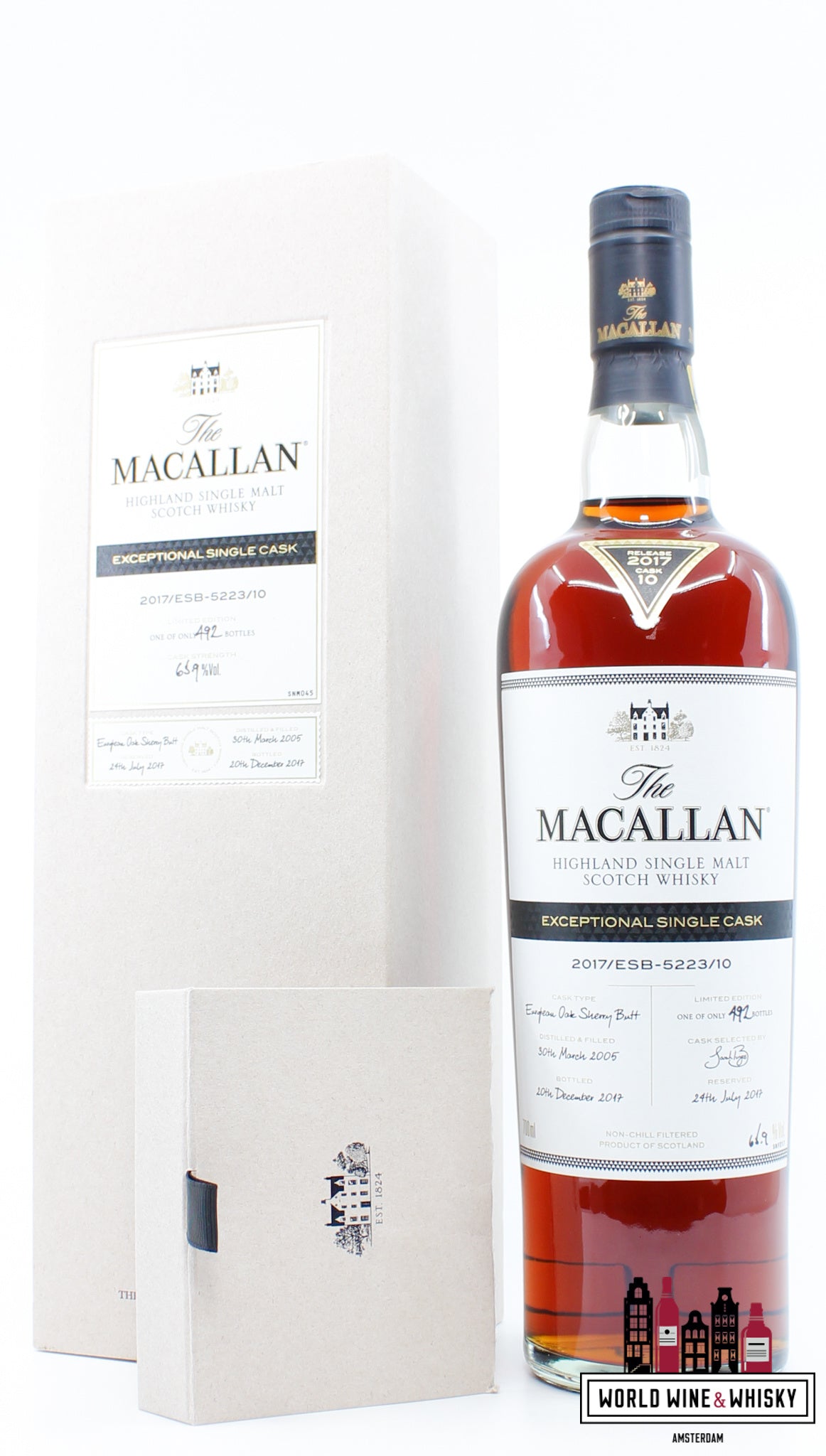 Macallan 12 Years Old 2005 2017 - Exceptional Single Cask 2017/ESB-5223/10 - Cask 5223 65.9% (1 of 492) - WORLD WINE WHISKY 