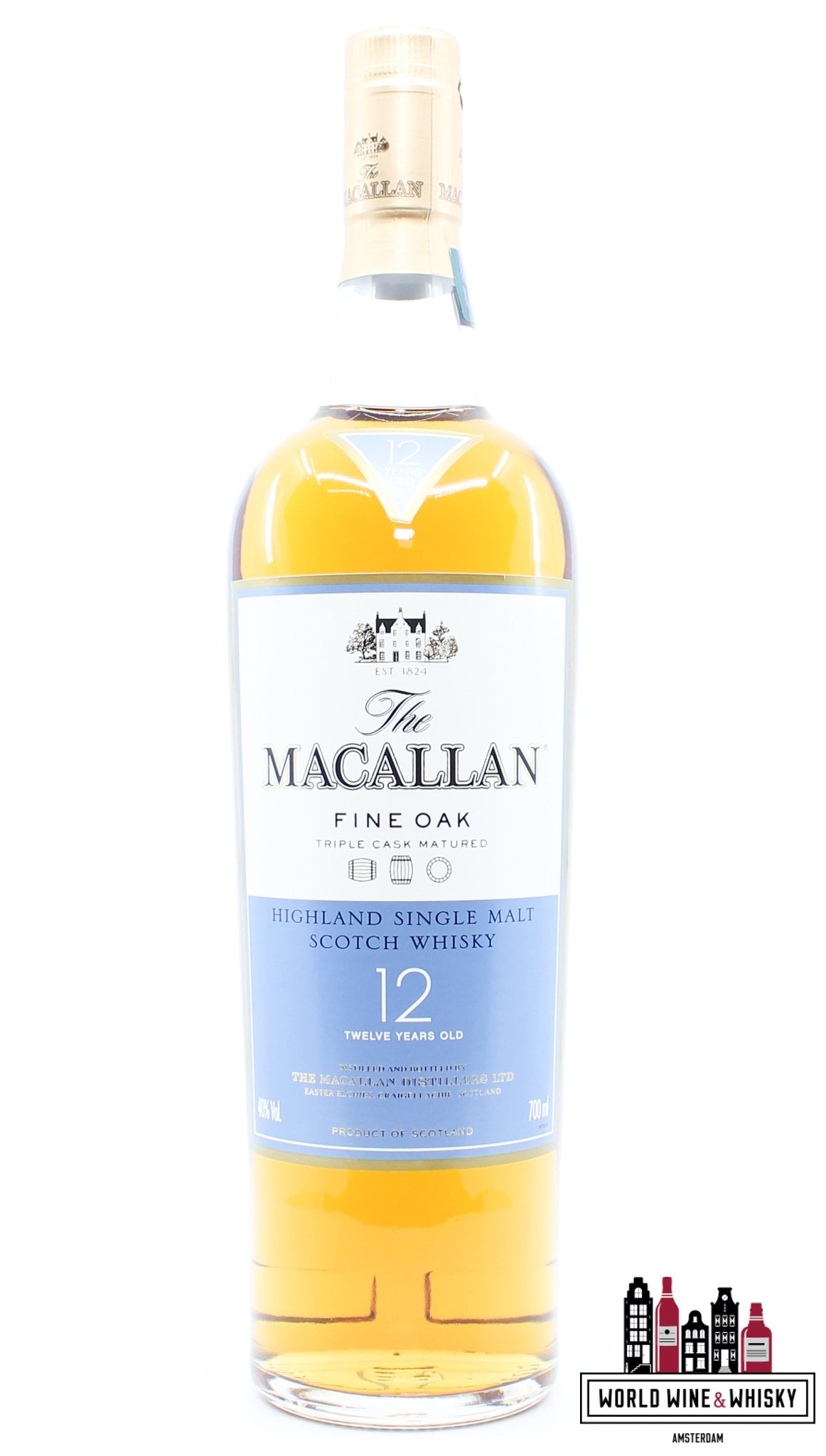 Macallan 12 Years Old - Fine Oak - Triple Cask Matured 40% 700ml (without the cardboard case) - WORLD WINE WHISKY 