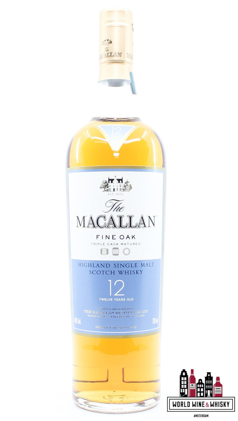 Macallan 12 Years Old - Fine Oak - Triple Cask Matured 40% 700ml (without the cardboard case) - WORLD WINE WHISKY 