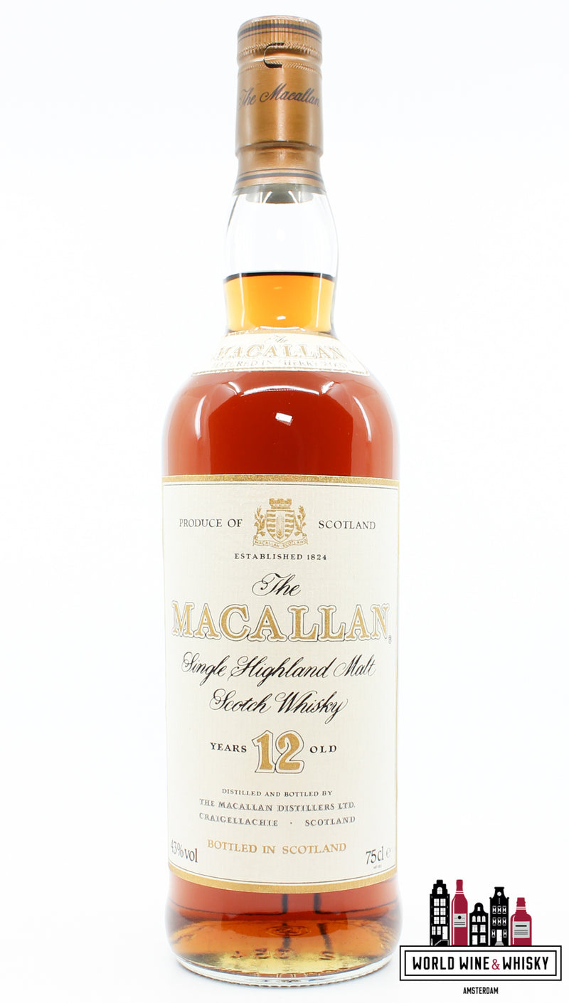Macallan 12 Years Old Sherry Wood - Old bottling - Supplied for Duty Free only 43% 750ml - WORLD WINE WHISKY 