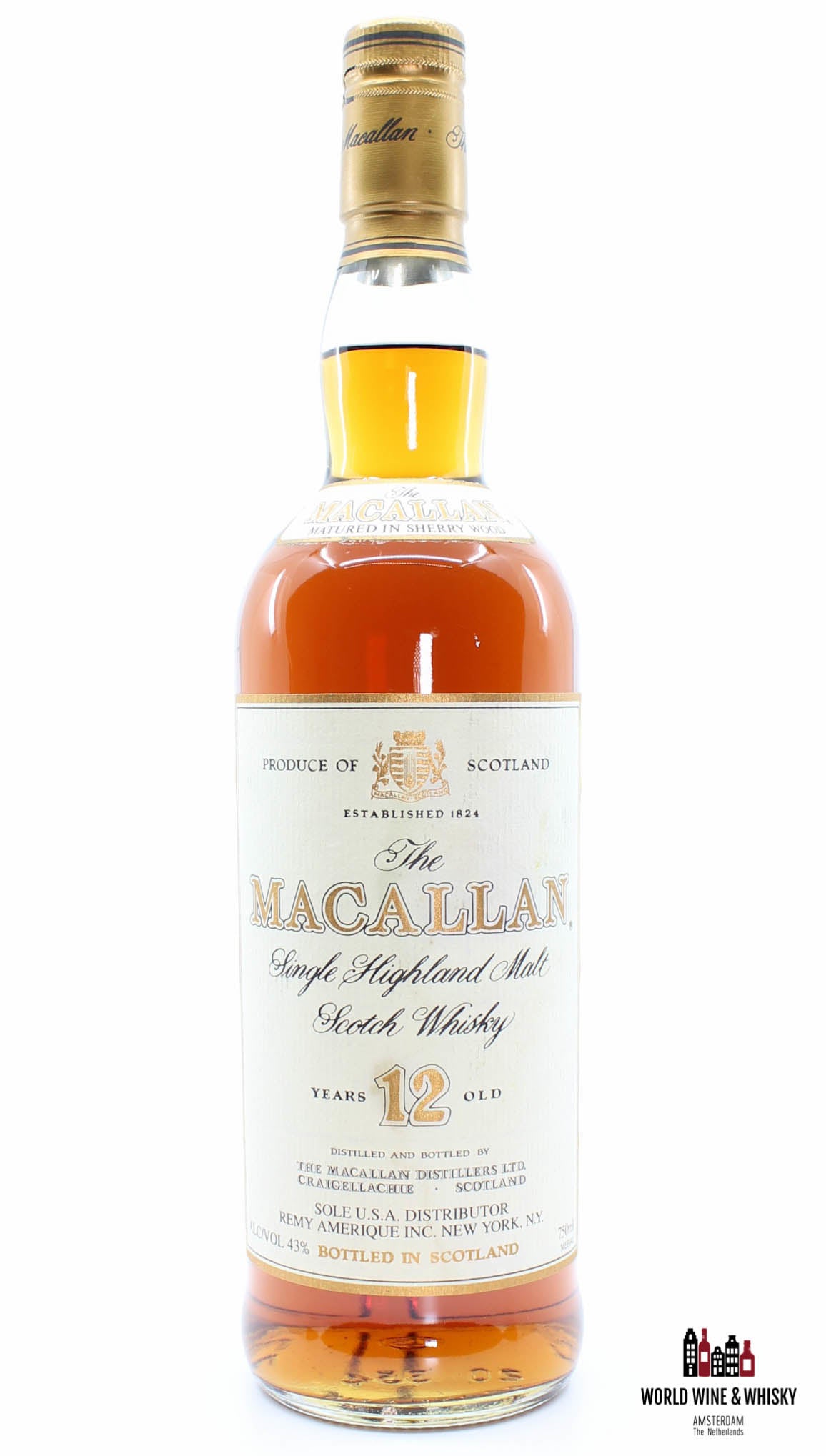 Macallan 12 Years Old Sherry Wood - USA Edition - Sole U.S.A. Distributor, Remy Amerique Inc. New York, N.Y. 750ml - WORLD WINE WHISKY 