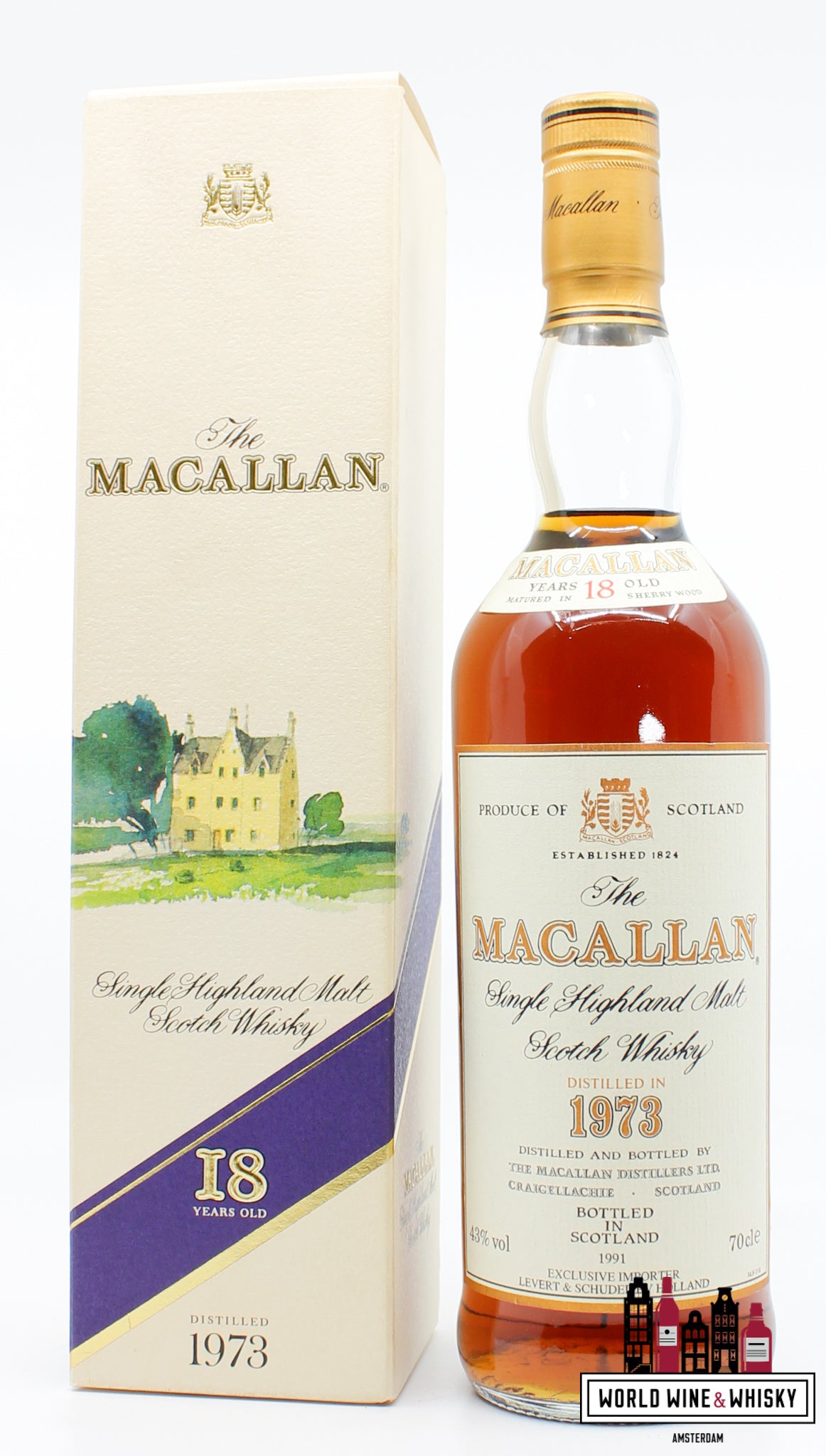 Macallan 18 Years Old 1973 1991 Sherry Wood 43% - WORLD WINE WHISKY 